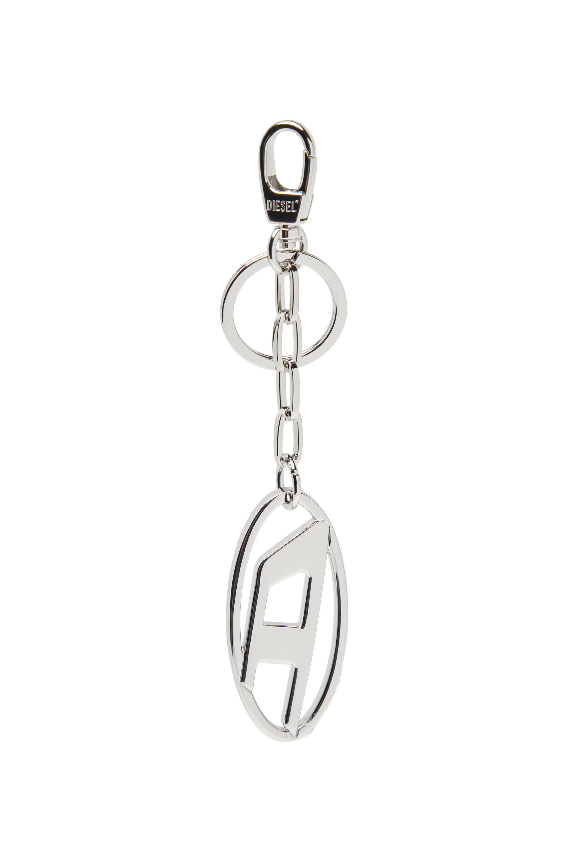 Diesel - HOLY-C, Porte-clés Oval D en métal avec cristaux Femme in Gris argenté - 2