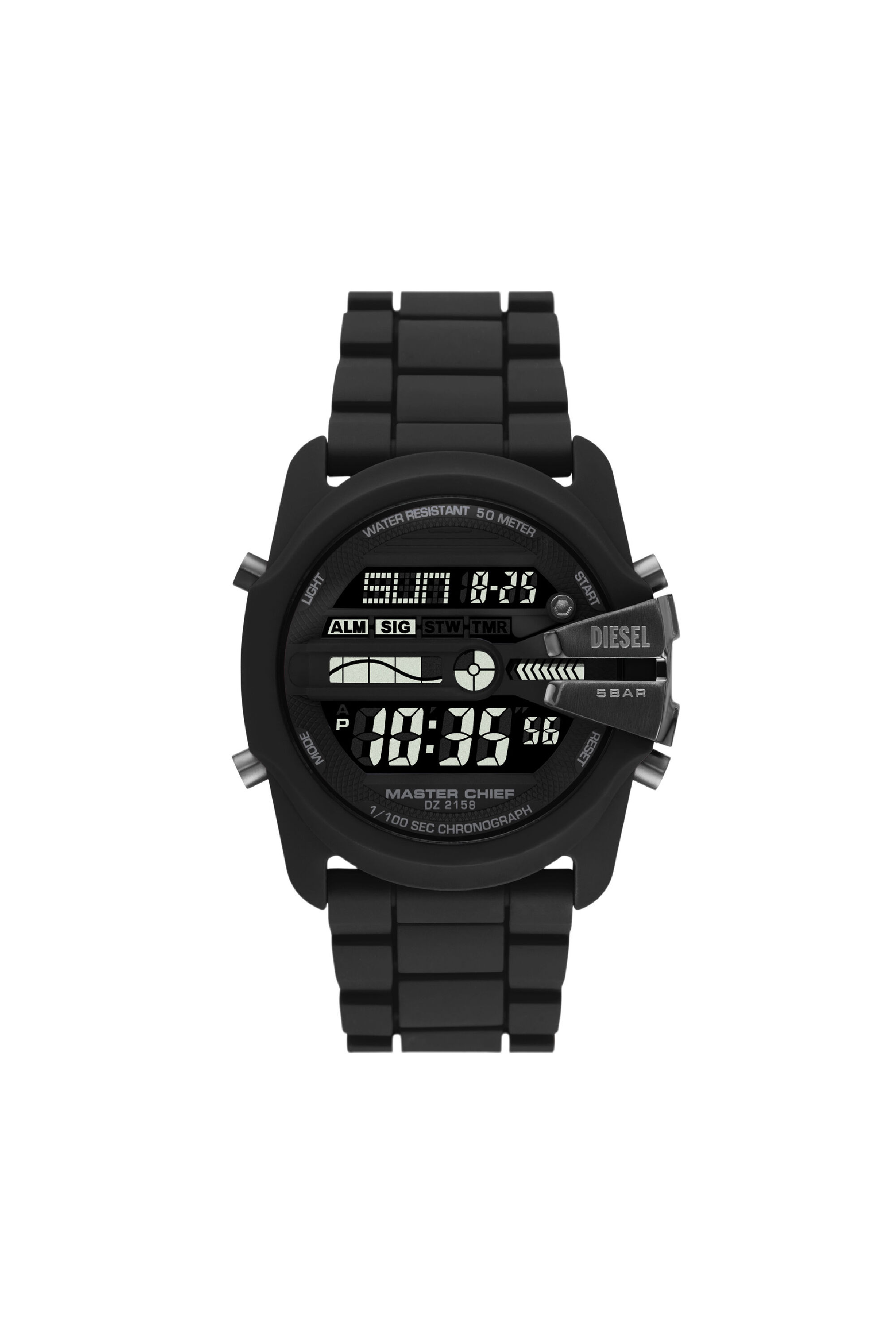 Men s Master Chief Digital silicone watch Black Diesel