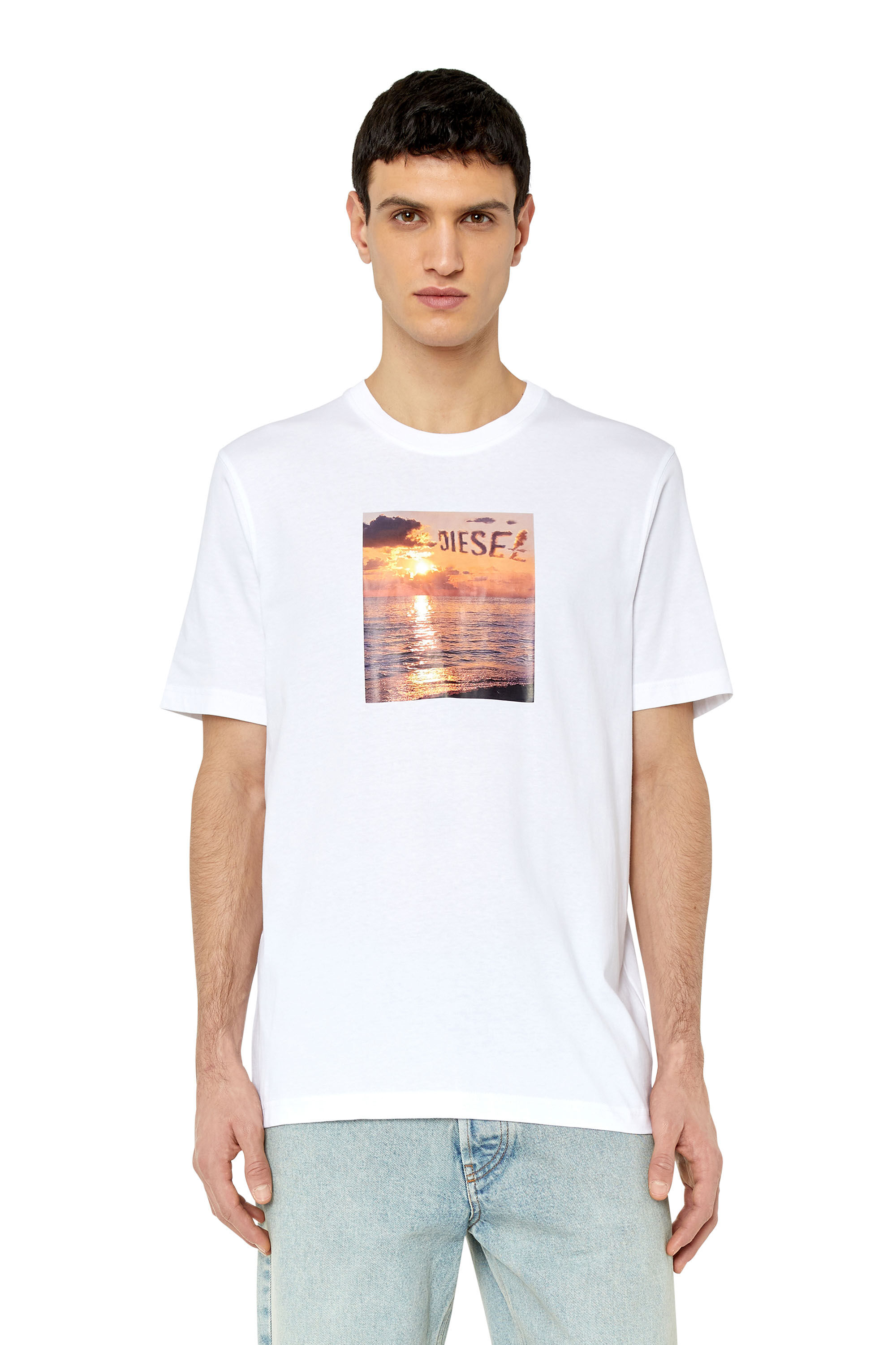 T JUST G24 Man T shirt with Diesel sunset print Diesel