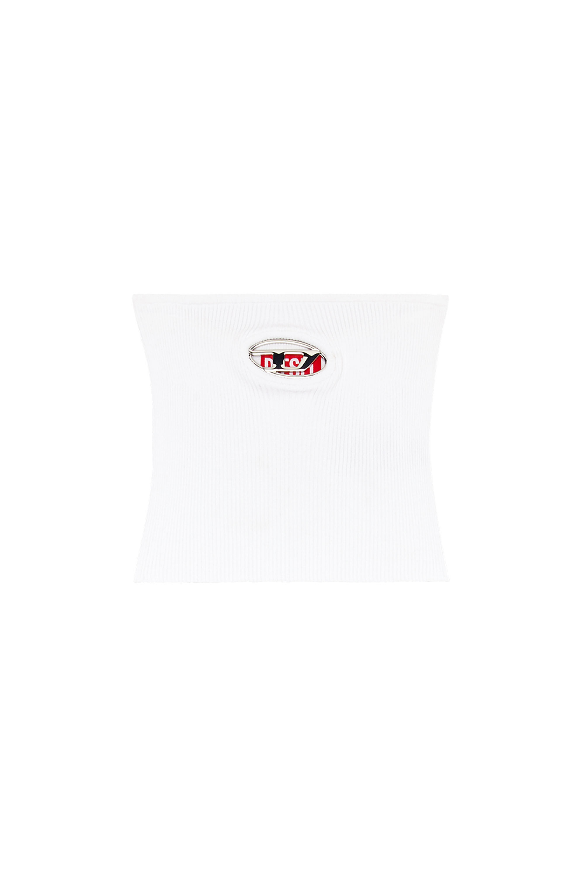 Diesel - M-CLARKSVILLEX, Female's Tube top with logo plaque in White - 2
