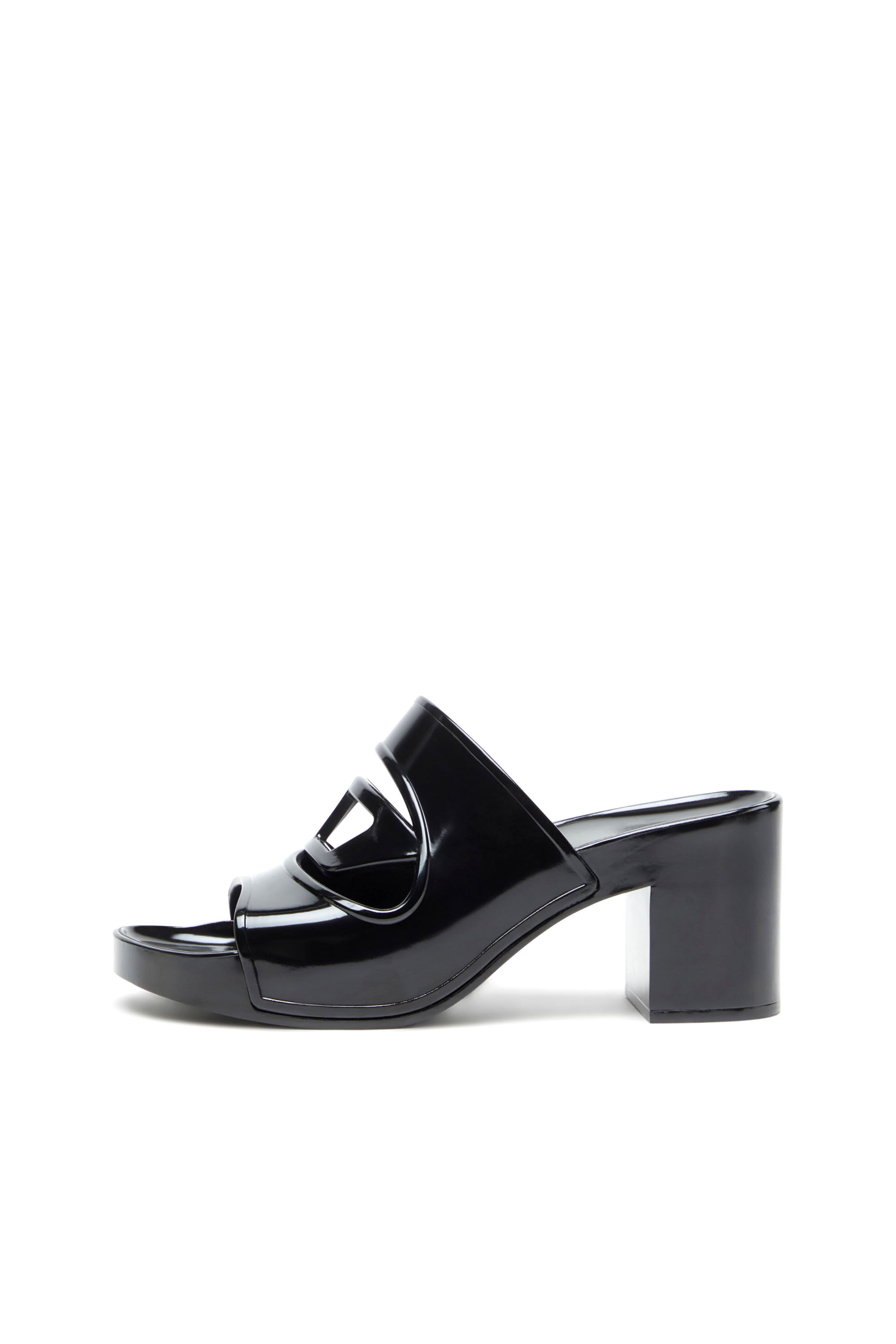 Diesel - SA-BONNIE, Female's Sa-Bonnie-Heeled rubber slides with cut-out logo in Black - 7