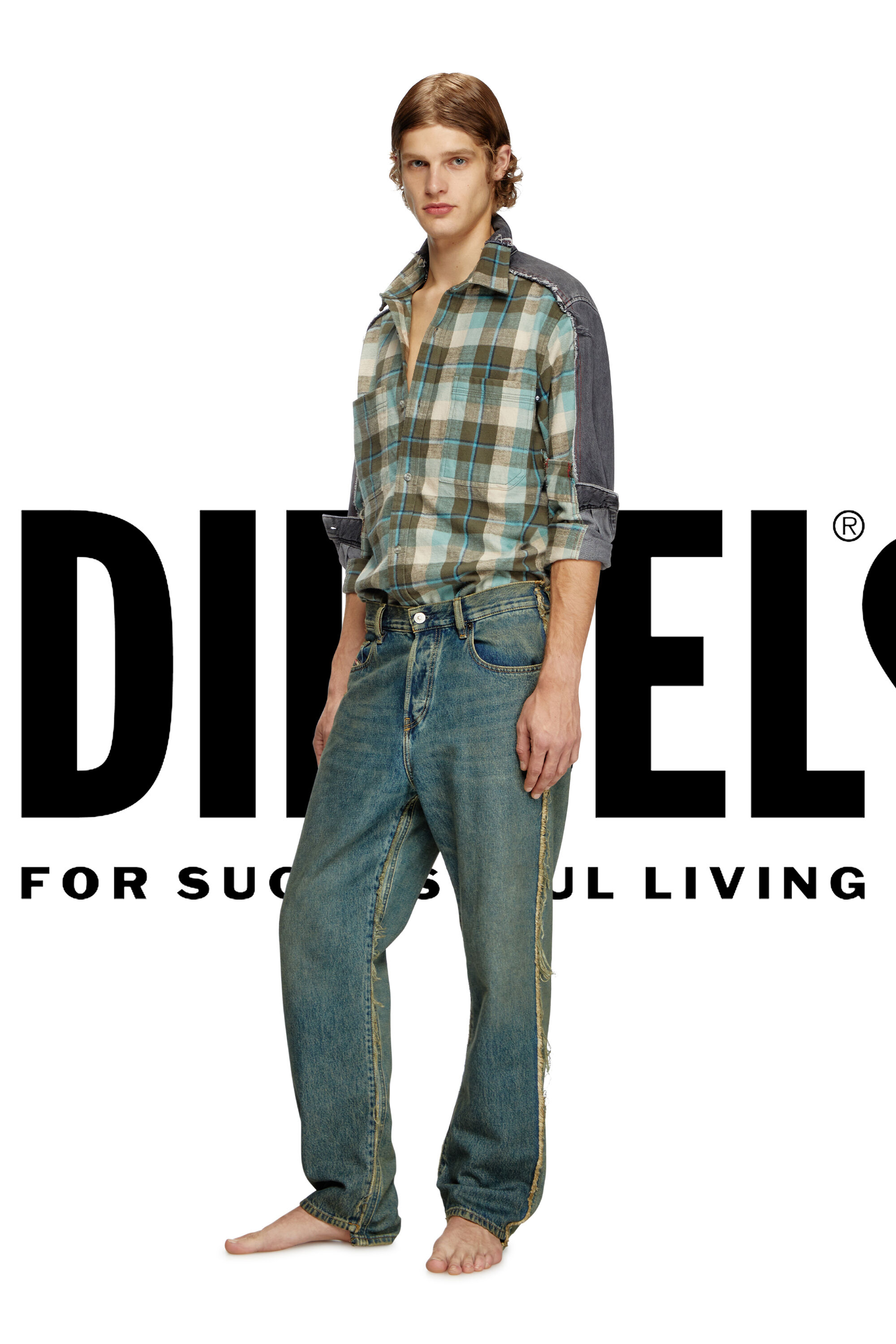 Diesel - Shirt Dieseloves 2B, Chemise à carreaux en denim Mixte in Polychrome - 1