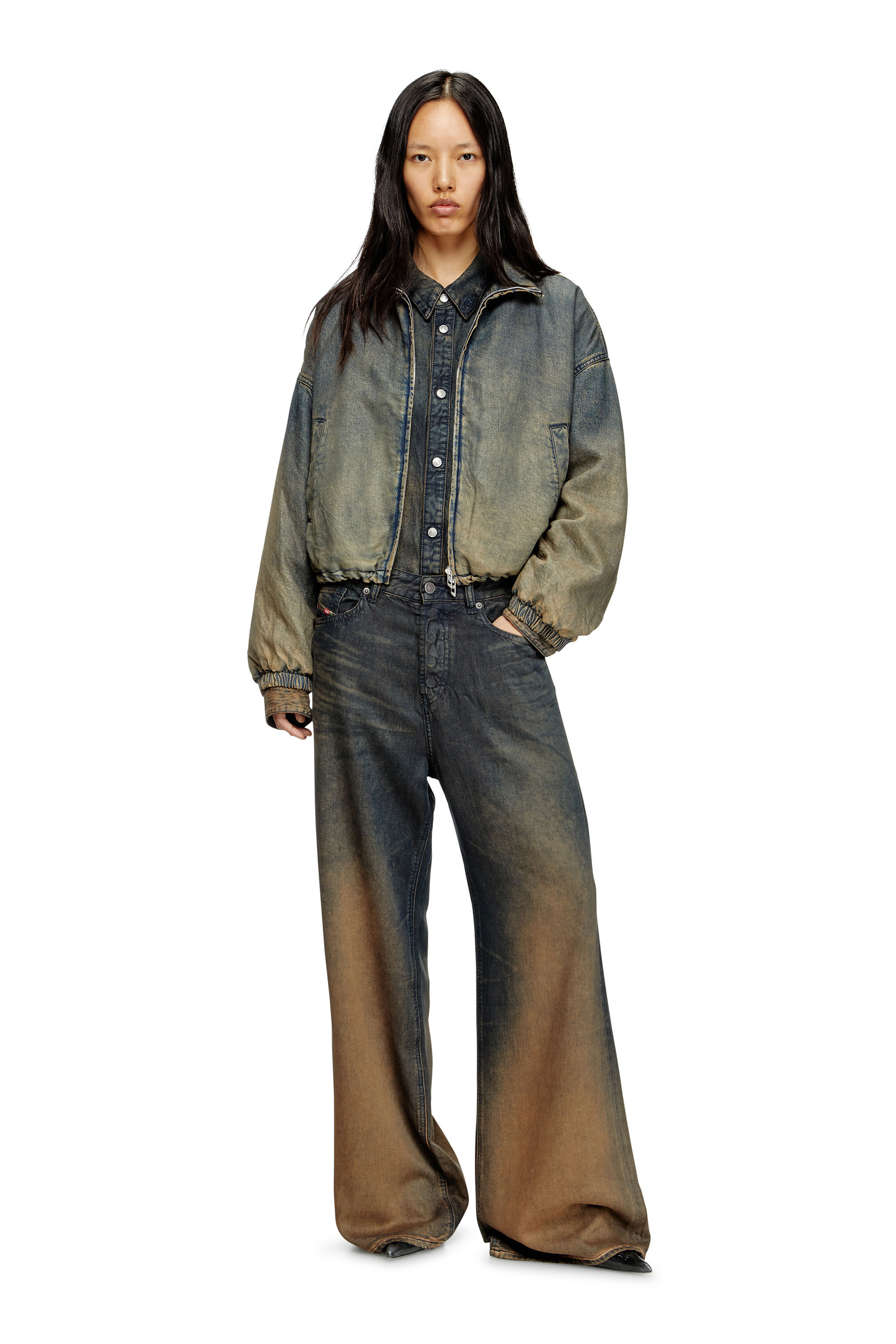 Diesel - Female's Relaxed Jeans 1996 D-Sire 068TF, Blue/Brown - 1