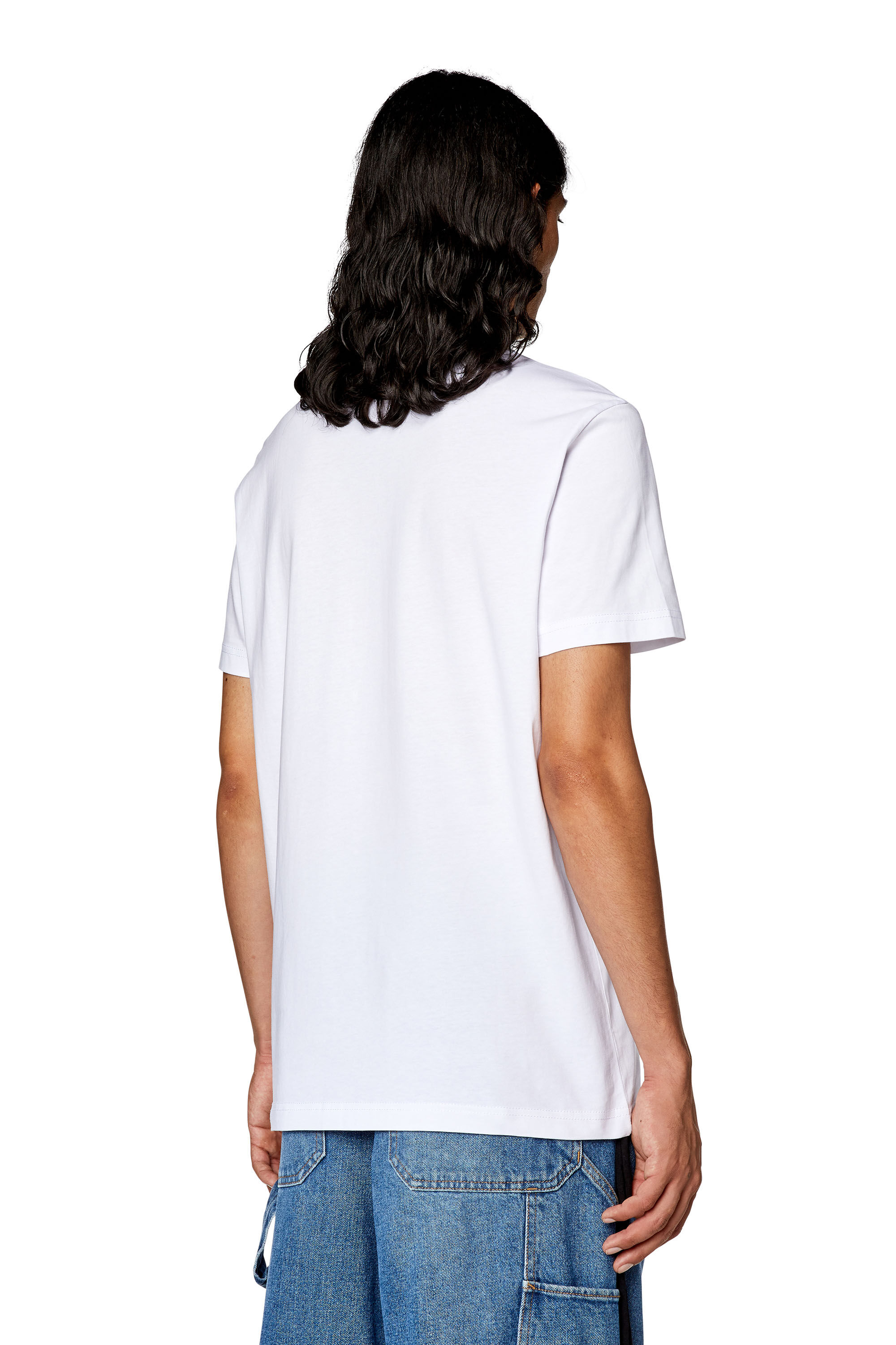Diesel - T-DIEGOR-L14, Male's T-shirt with shiny and flocked print in White - 4