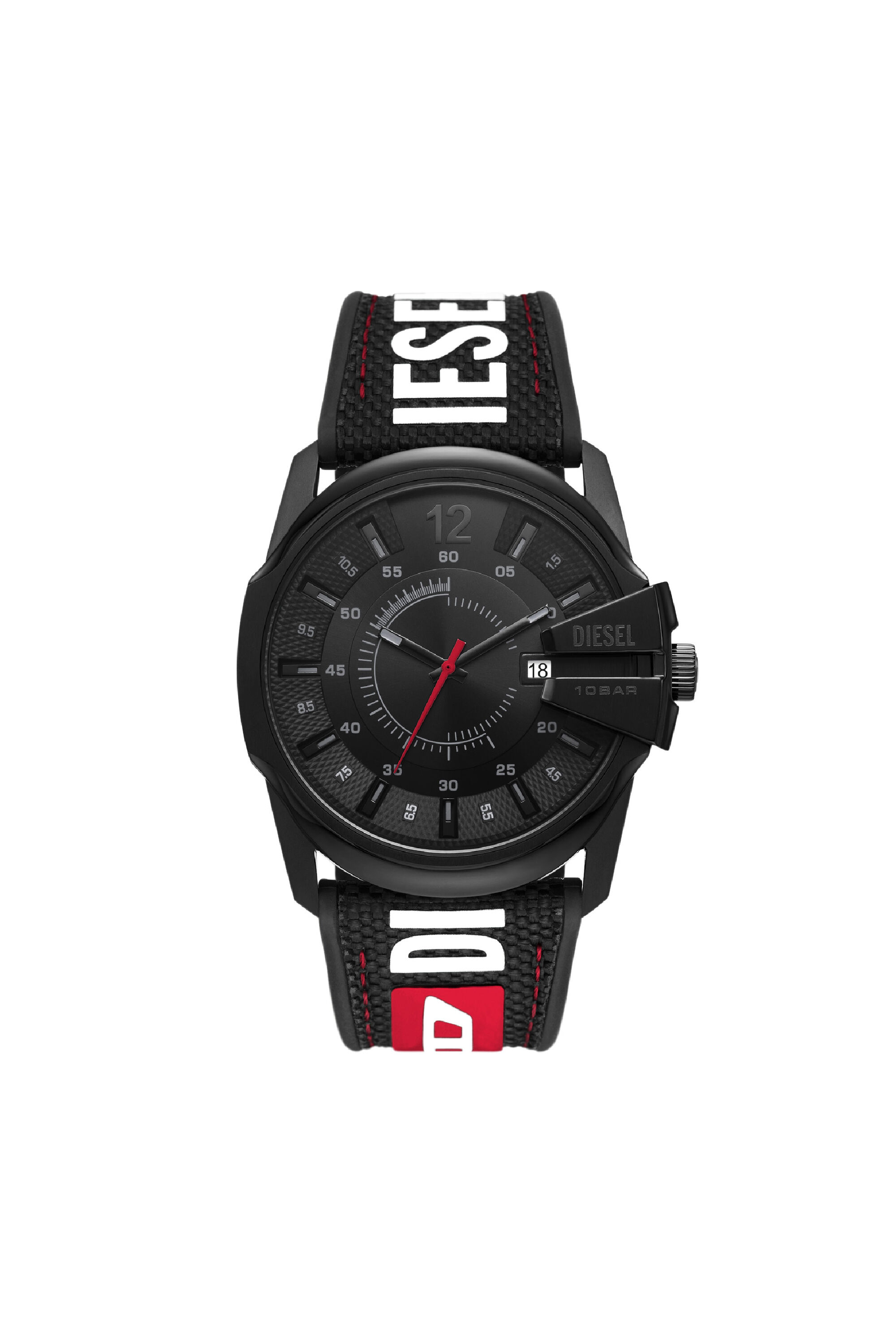 Diesel - DZ2160, Montre Master Chief Date en cuir, nylon et silicone Homme in Noir - 1
