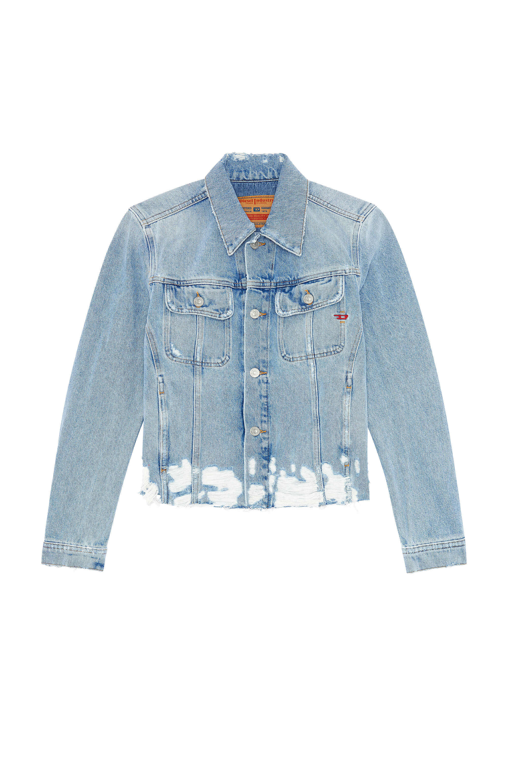 Diesel - DE-BONNY-S3, Veste trucker en denim effet destroy Femme in Bleu - 2