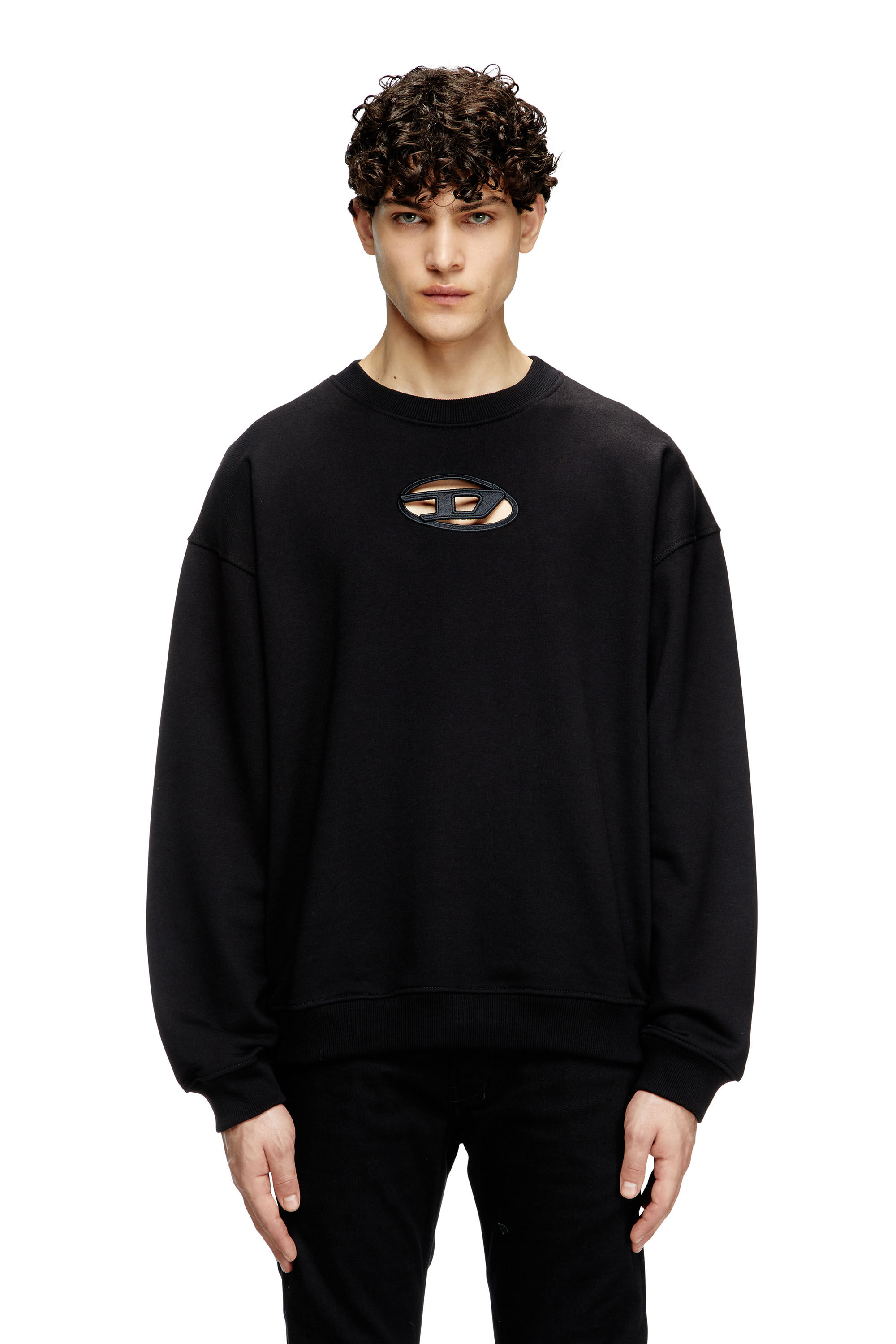 Diesel - S-BOXT-OD, Male's Sweatshirt with cut-out Oval D logo in Black - 3