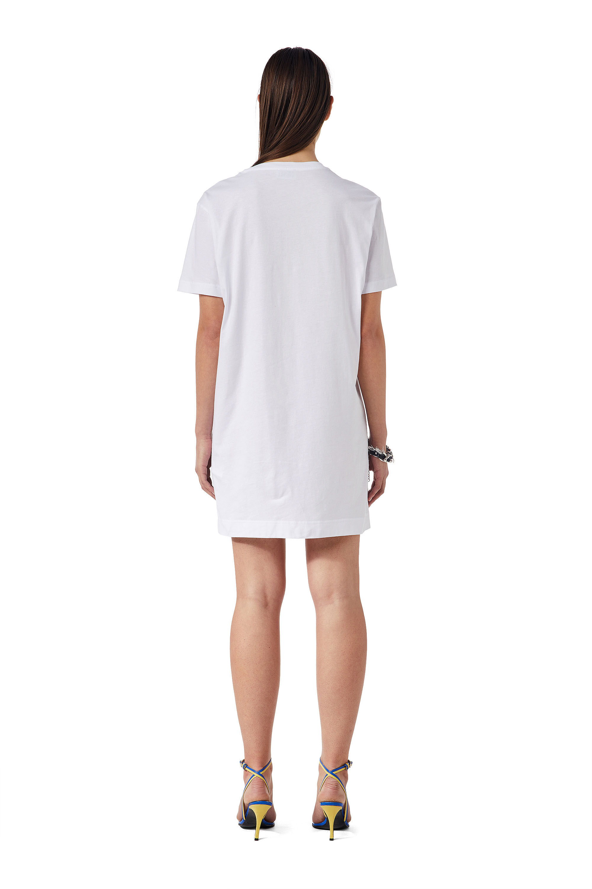 Diesel - D-EGOR-DIV, Female's T-shirt dress with logo in White - 3