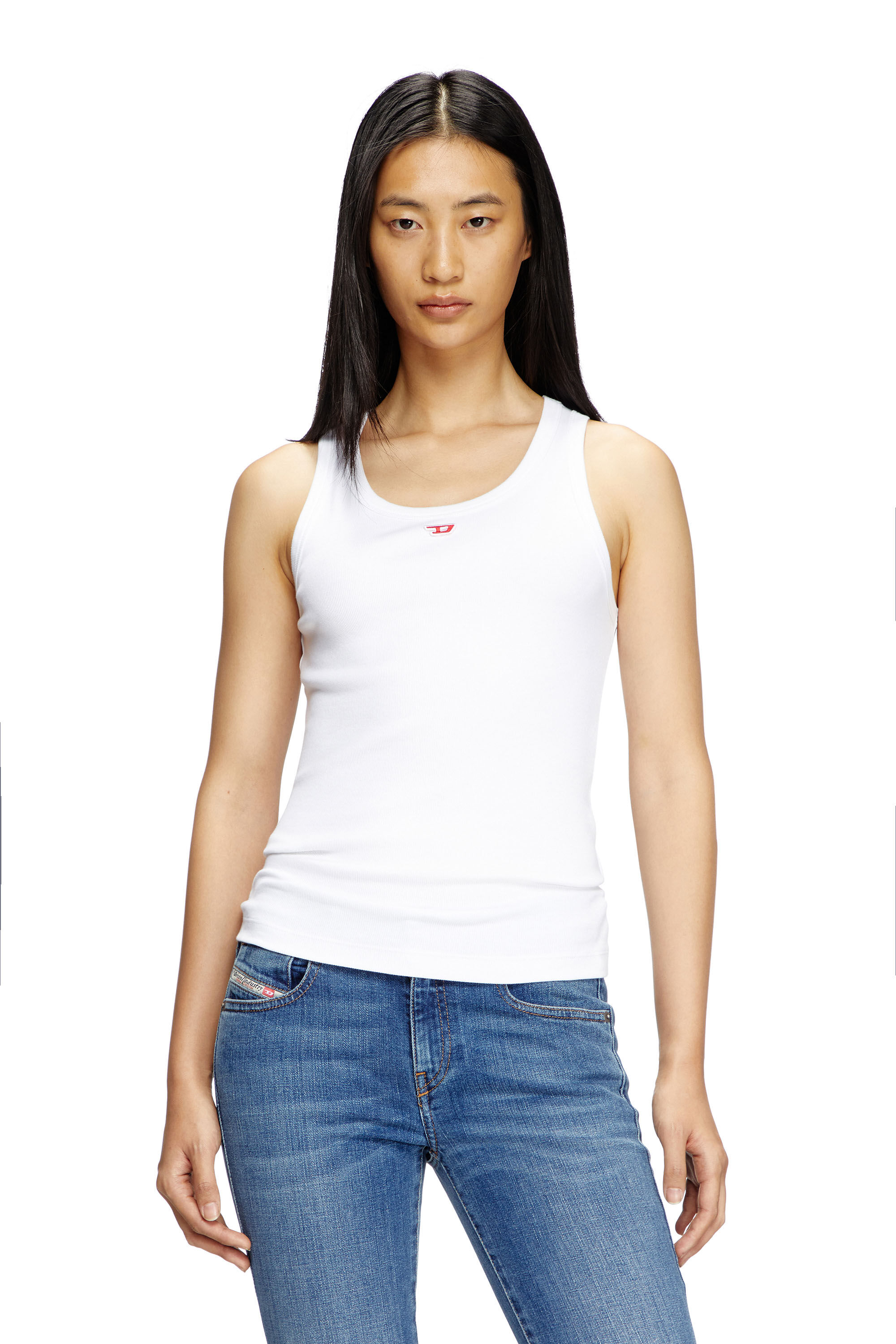 Diesel - T-ANKY-D, Female's Tank top with D logo in White - 3