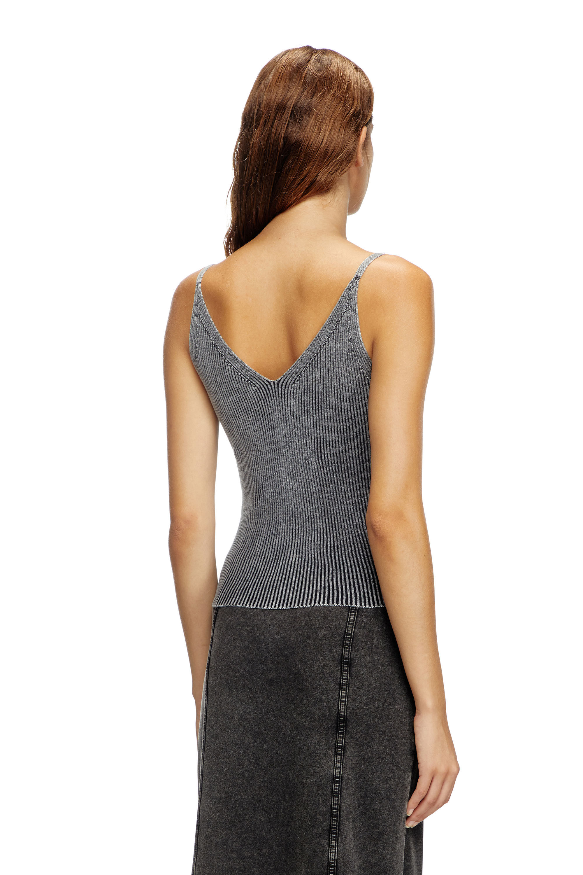 Diesel - M-MELLY, Débardeur en maille avec poches cargo en denim Femme in Gris - 5