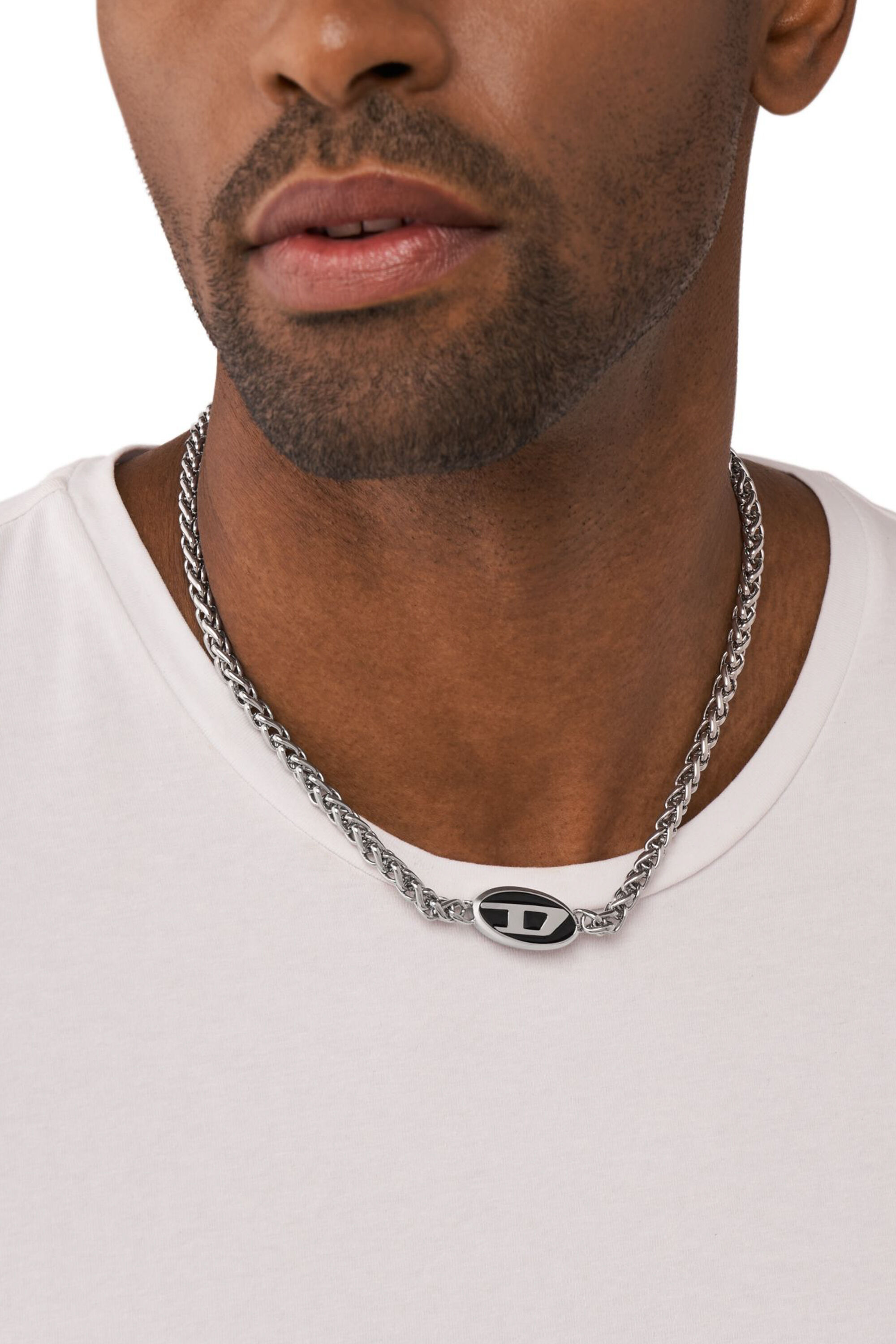 Black steel chain necklace hotsell