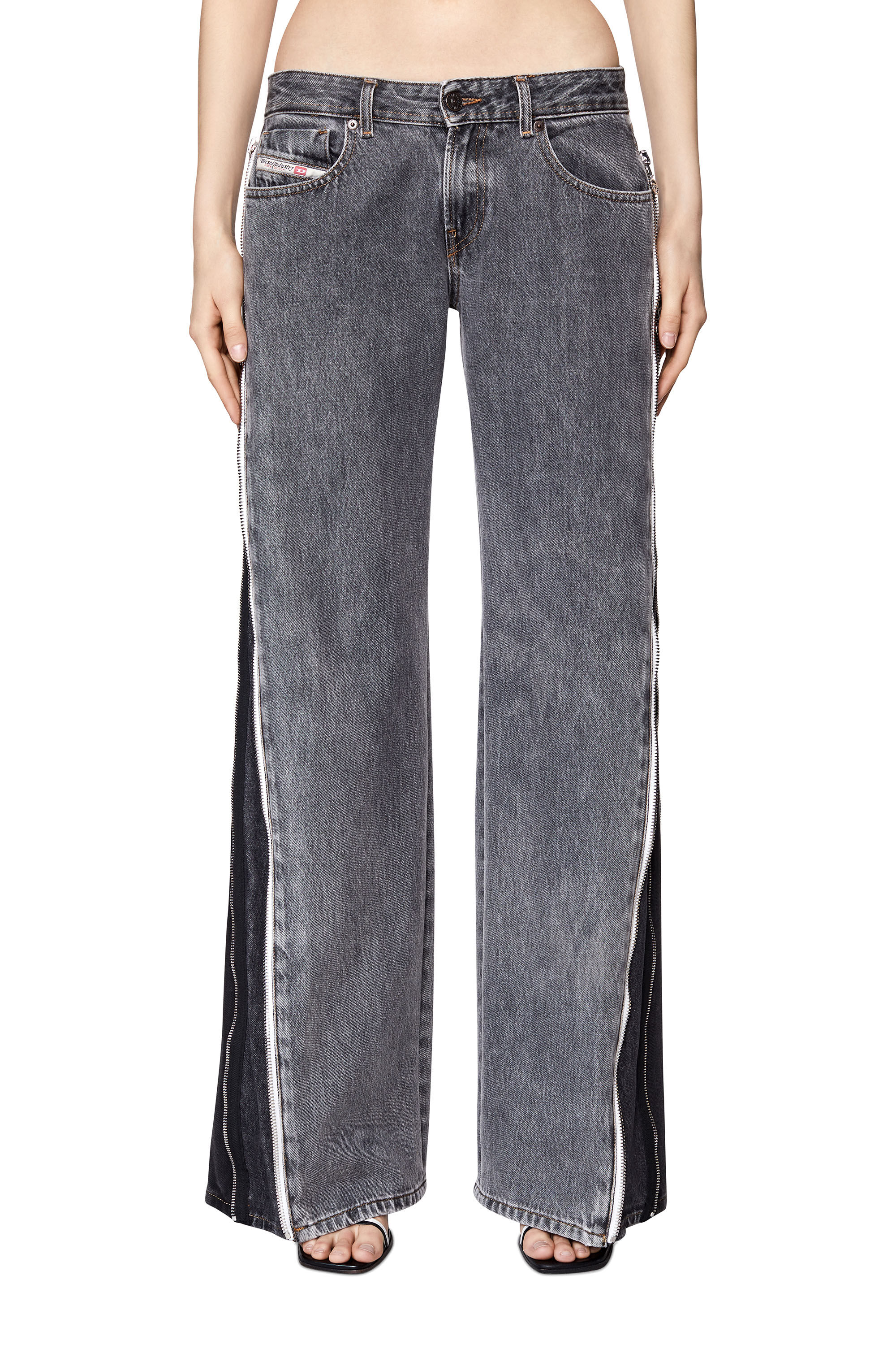 Diesel - 2002 09D18 Straight Jeans, Noir/Gris foncé - Image 3