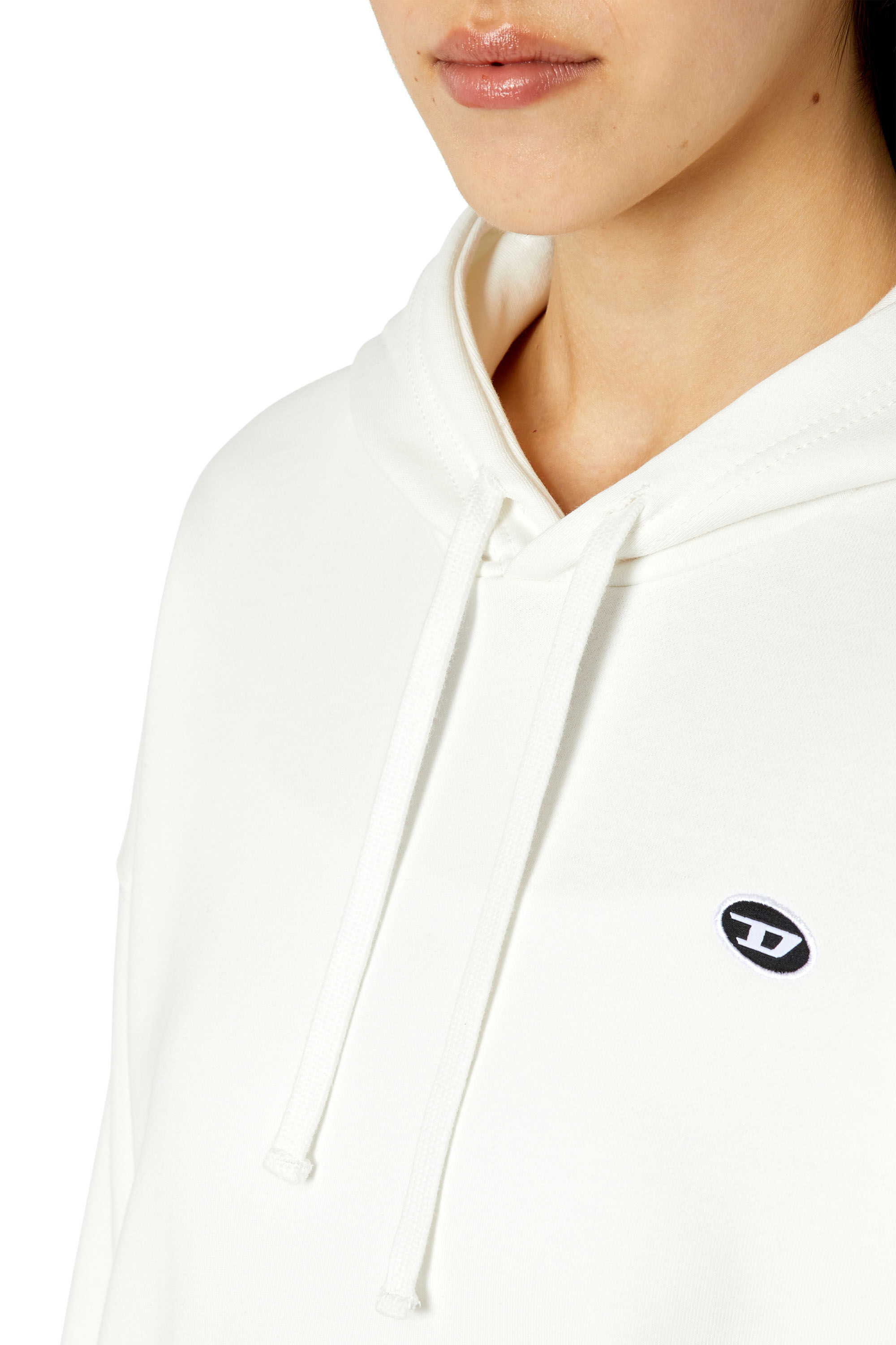 Diesel - F-REGGY-HOOD-DOVAL-PJ, Sweat-shirt à capuche avec empiècement oval D Femme in Blanc - 5