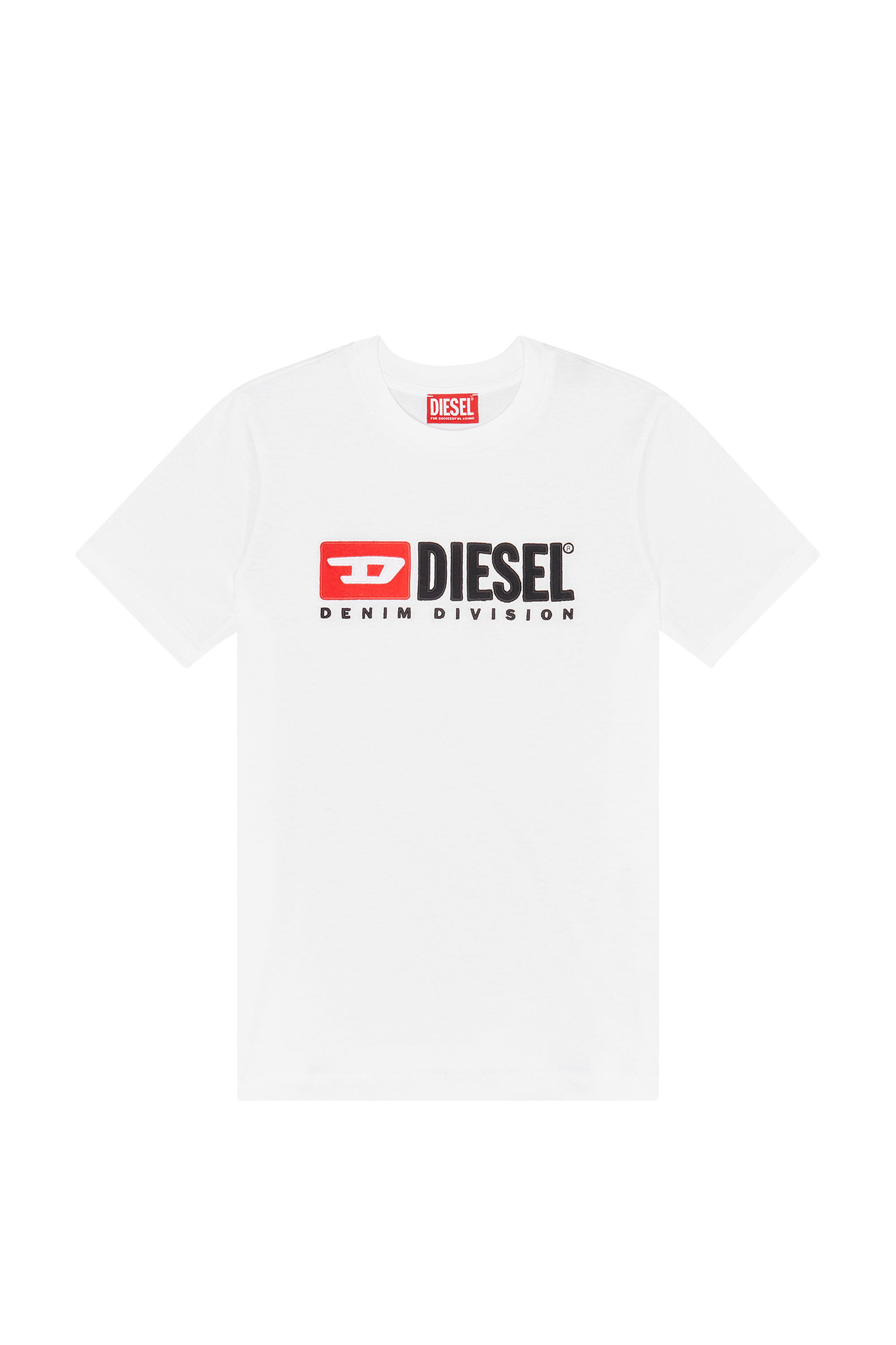 Diesel - T-REG-DIV, Female's T-shirt with fleece patches in White - 2
