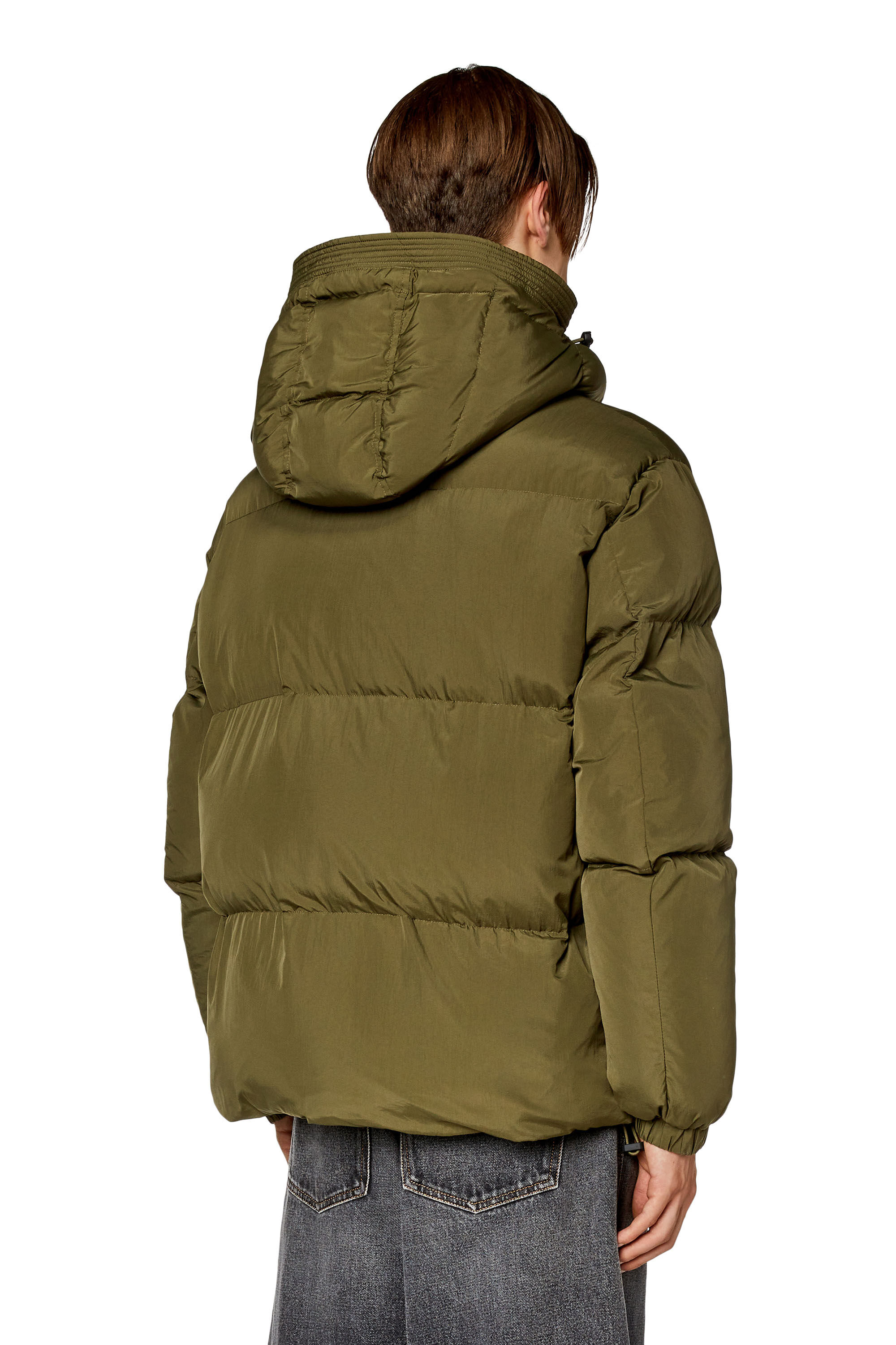 Diesel - W-ROLFYS-FD, Veste doudoune avec capuche amovible Homme in Vert - 4