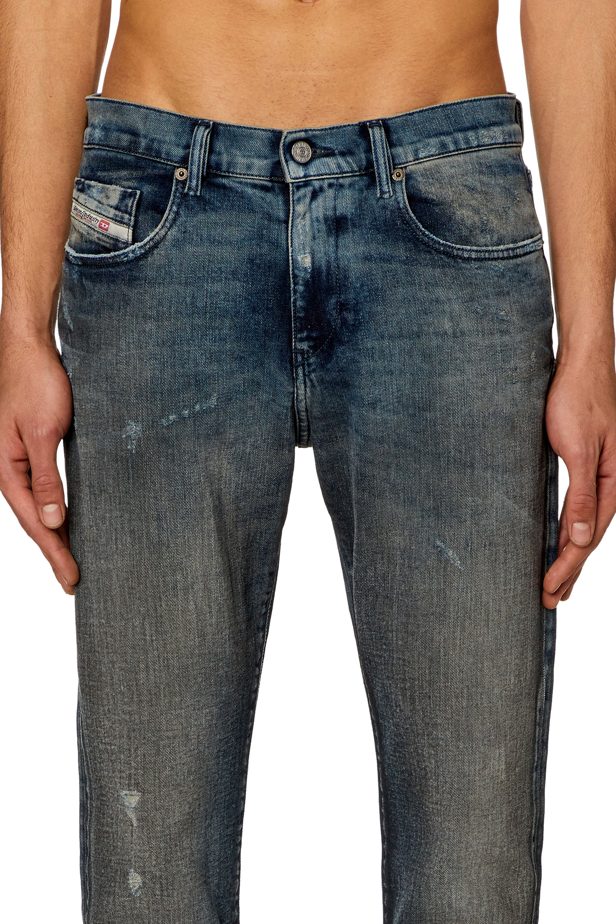 Diesel - Slim Jeans 2019 D-Strukt 09H54, Bleu Foncé - Image 5