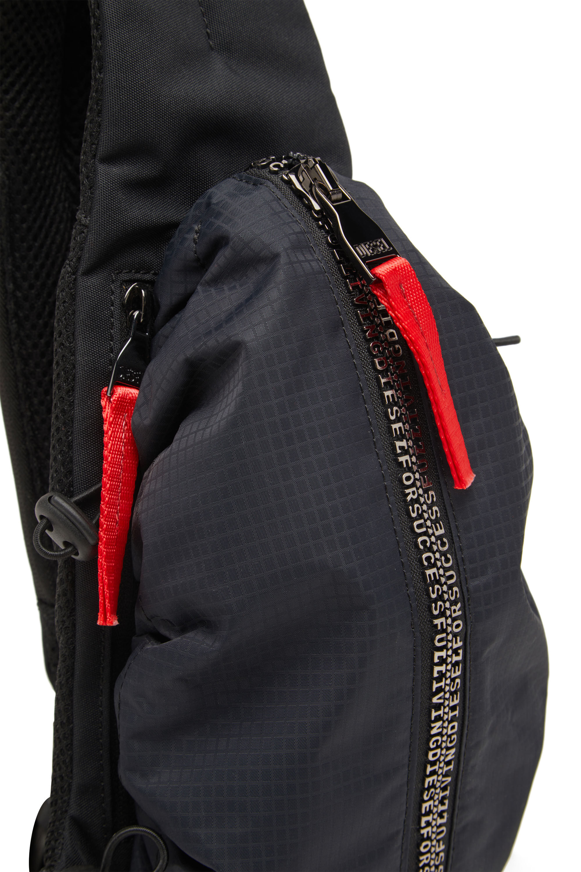 Diesel - ZIP-D CROSSBODY X, Male's Zip-D-Sling bag in check-jacquard shell in Black - 5