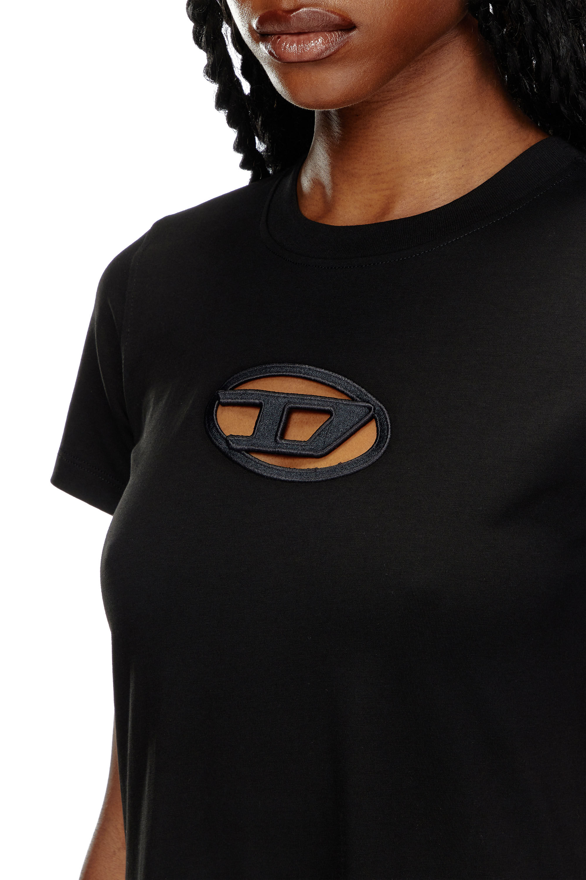 Diesel - D-ALIN-OD, Robe T-shirt avec D brodé Femme in Noir - 4