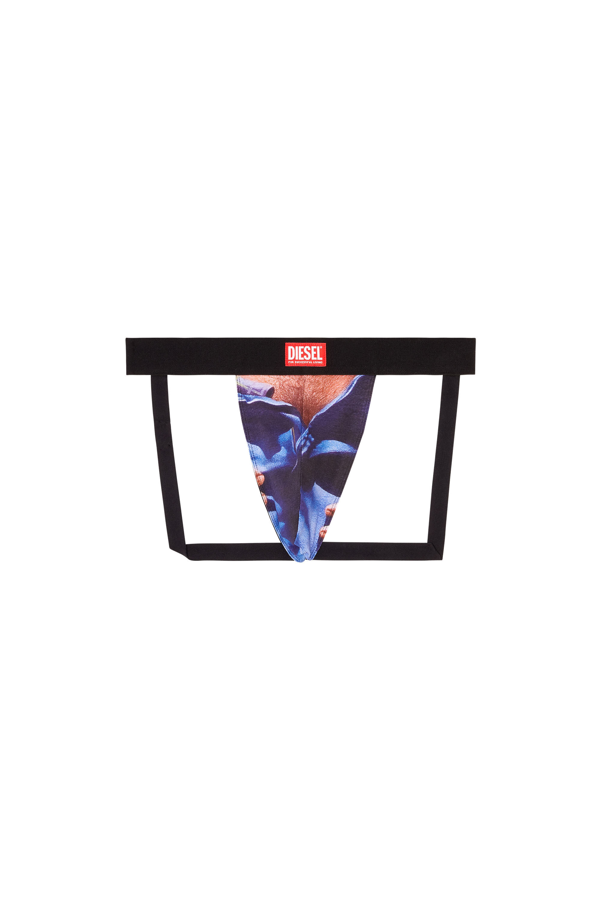 Diesel - PR-UMBR-JOCKY, Male's Jock strap with printed front in Blue - 1