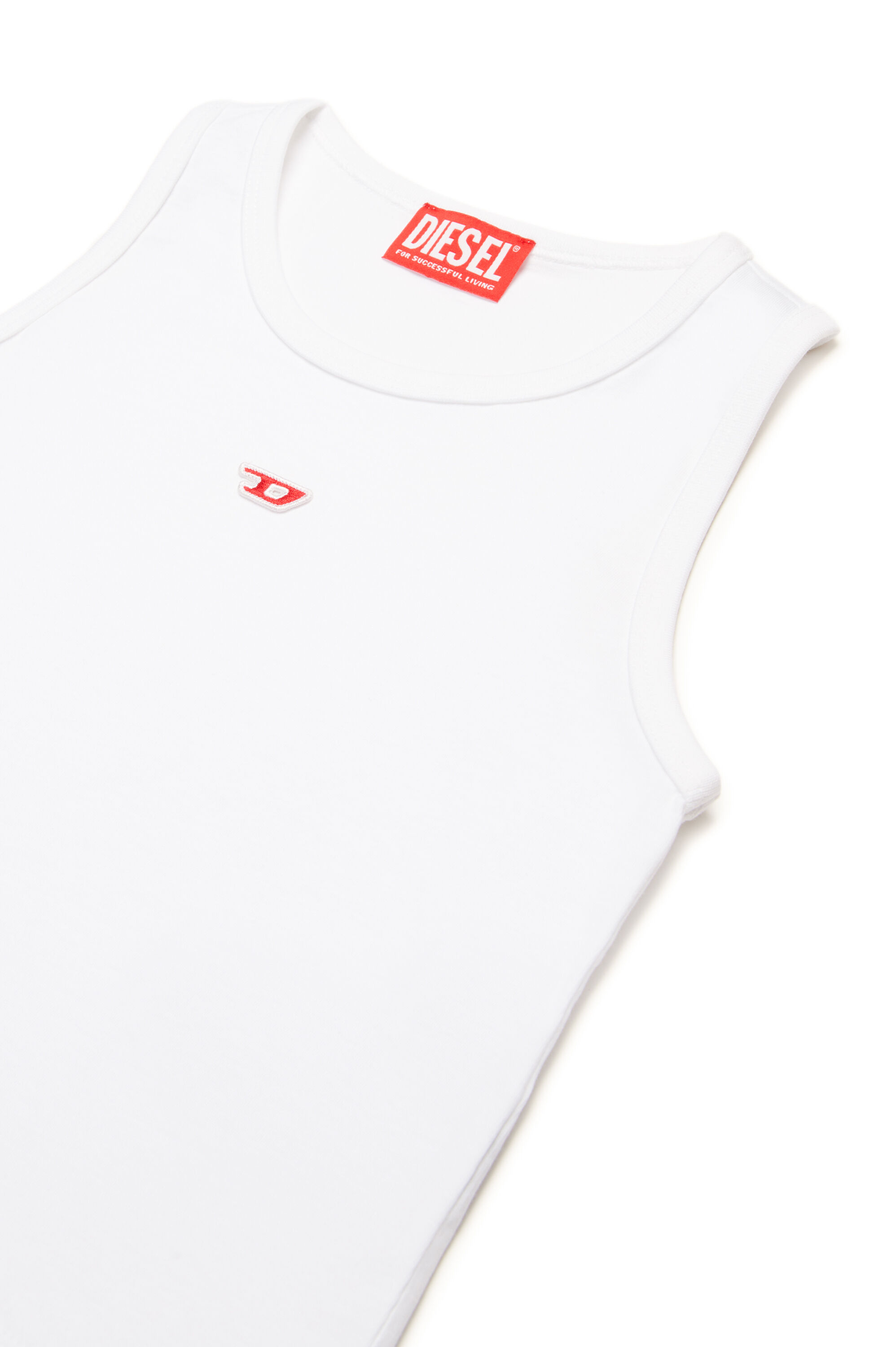 Diesel - TASPYRD, Female's Tank top with D logo patch in White - 3