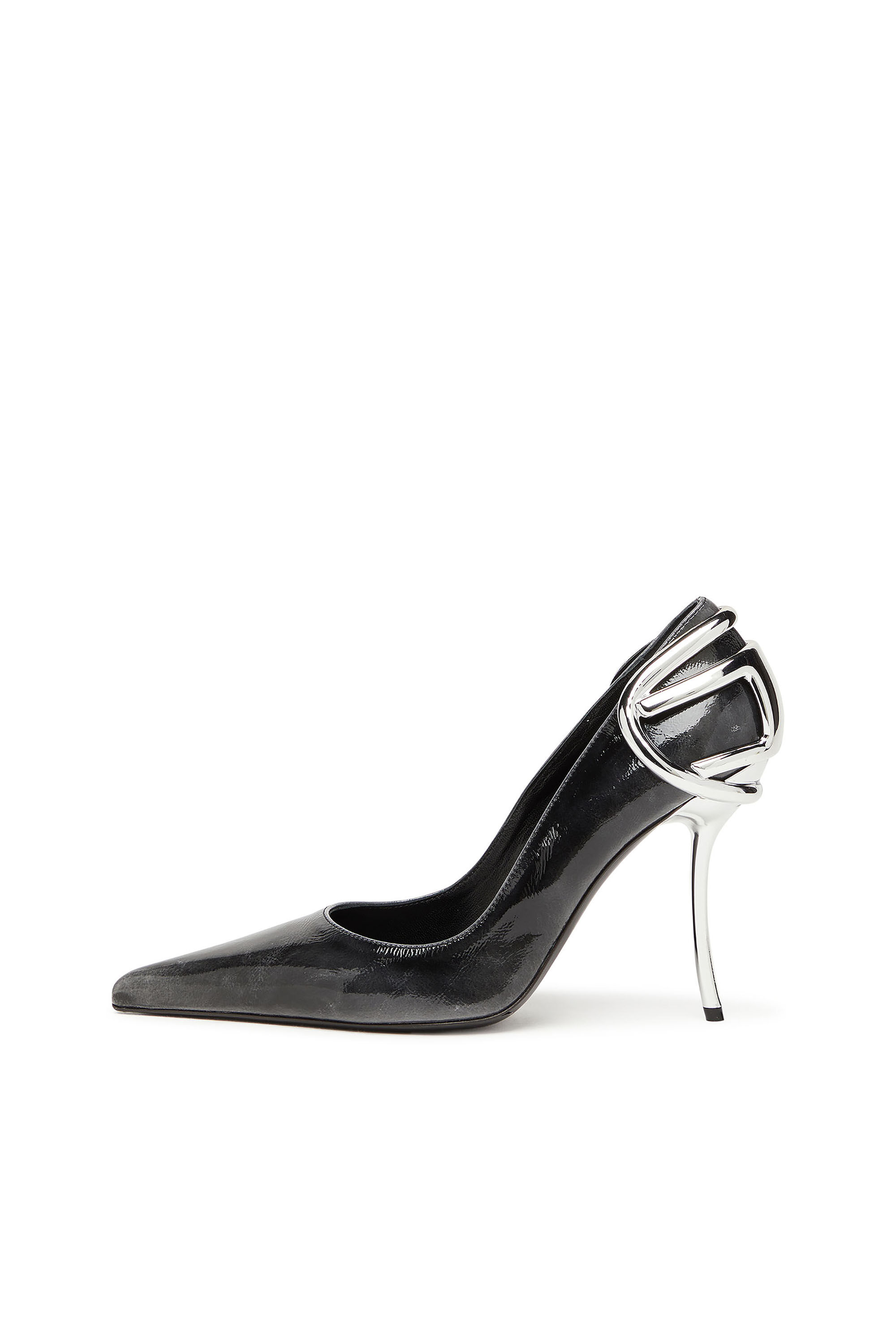Diesel - D-TEN&HALF P, D-Ten&Half-Escarpins en cuir verni effet pull-up Femme in Noir - 7