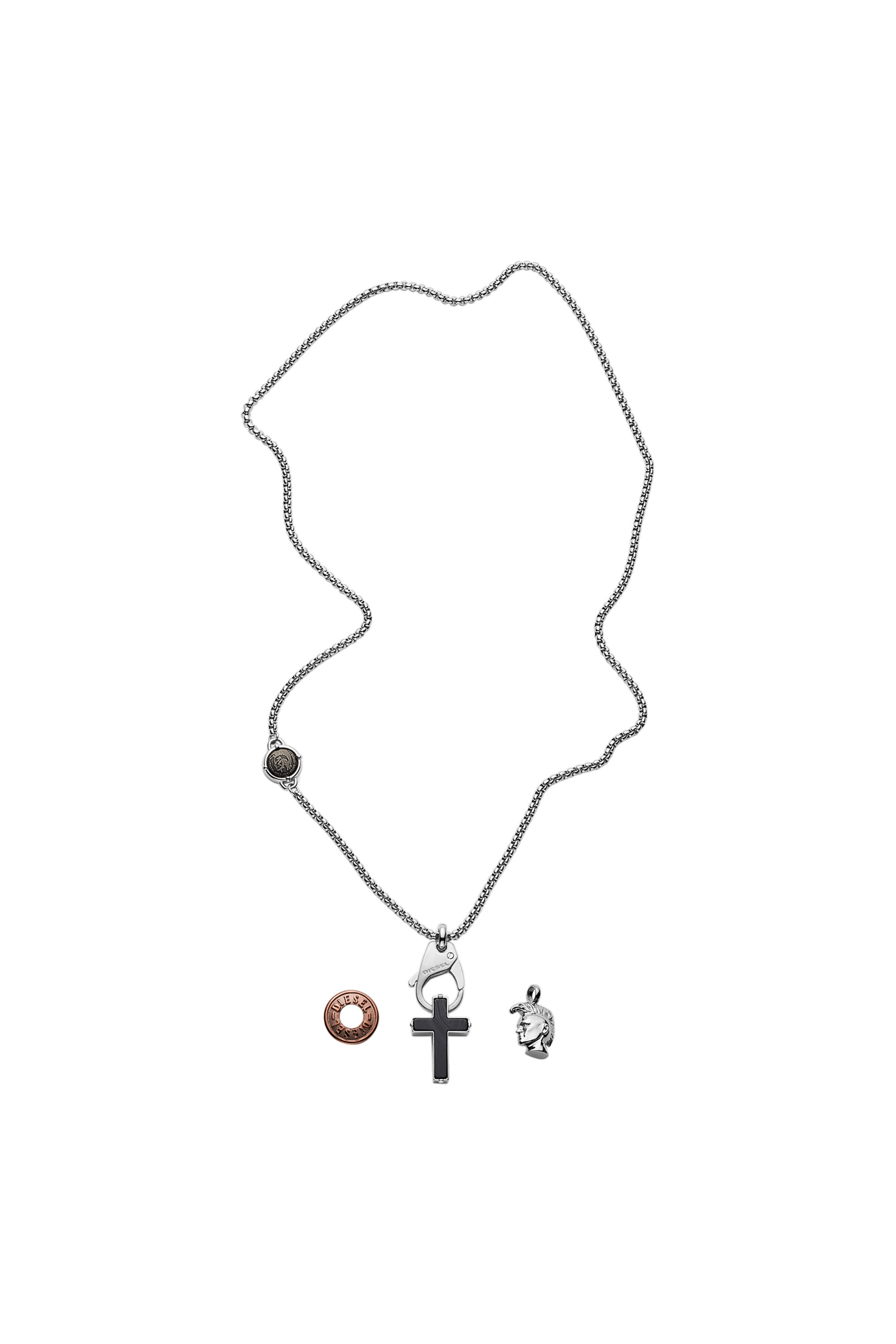 Diesel - DX1215, Male's Stainless Steel Interchangeable Pendant Necklace in Silver - 2