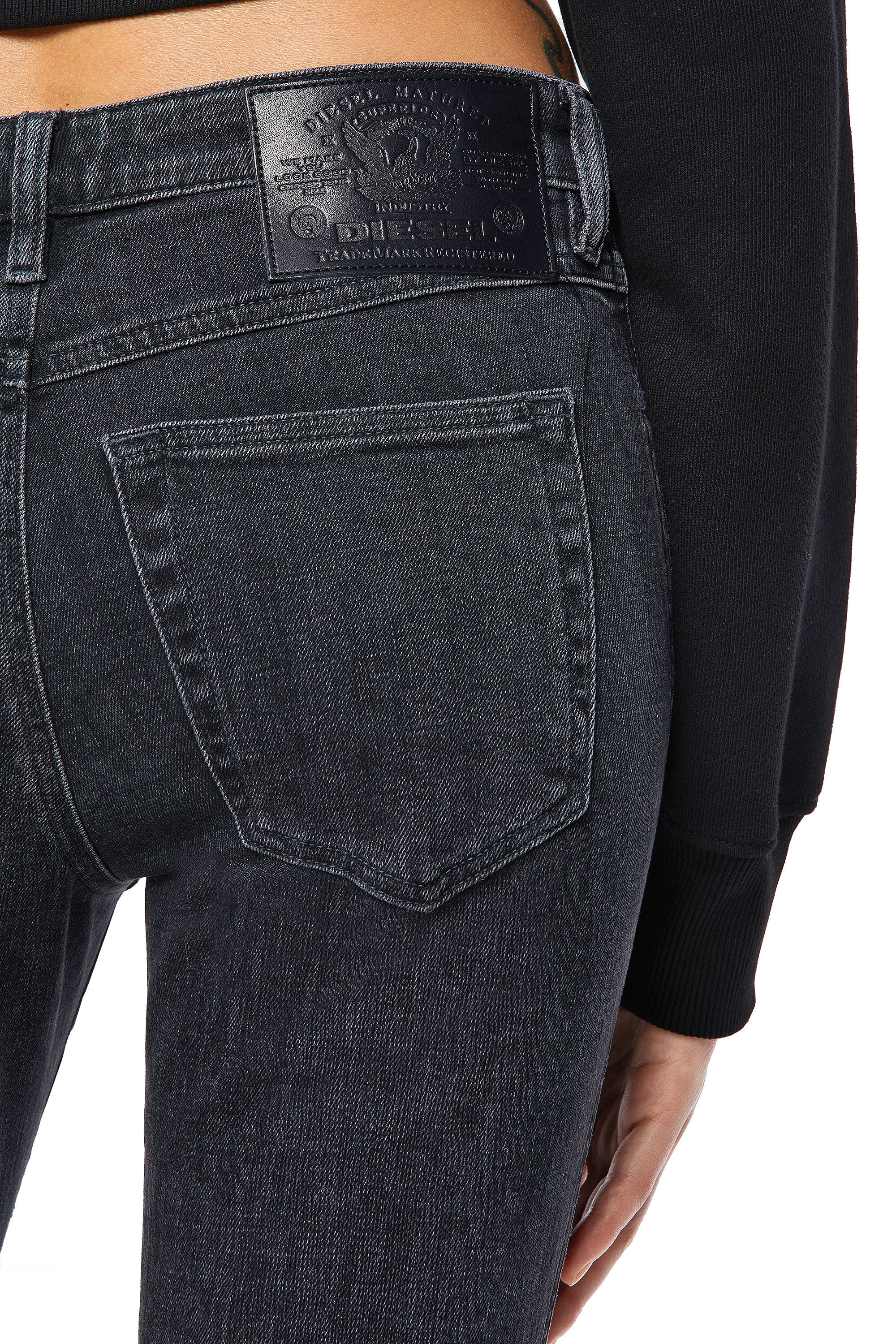 Diesel - 2015 BABHILA 09A67 Skinny Jeans, Black/Dark Grey - Image 6