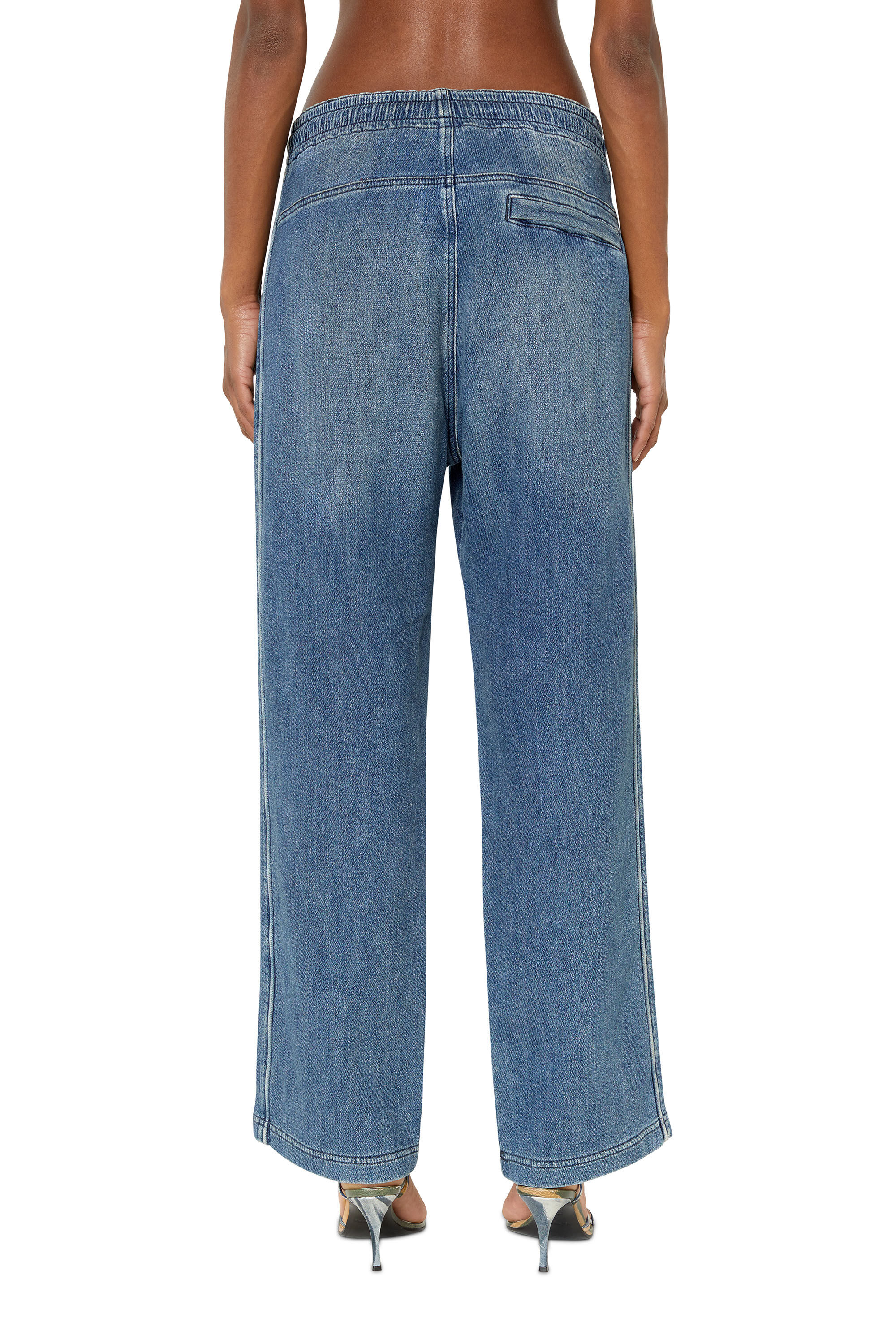 D-MARTIANS TRACK DENIM Woman: Straight blue Baggy Jeans | Diesel