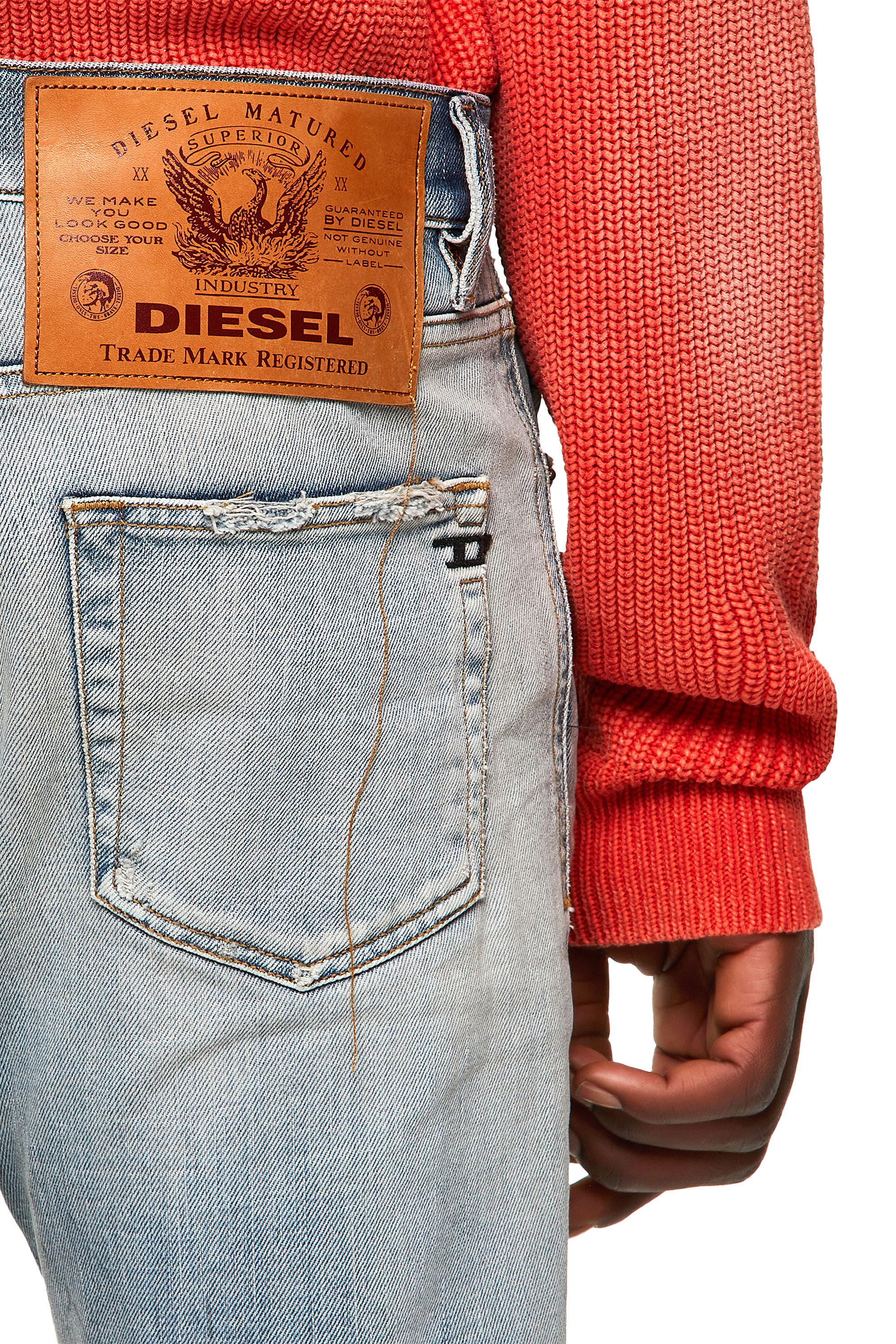 Diesel - 2019 D-STRUKT 09A04 Slim Jeans, Light Blue - Image 6