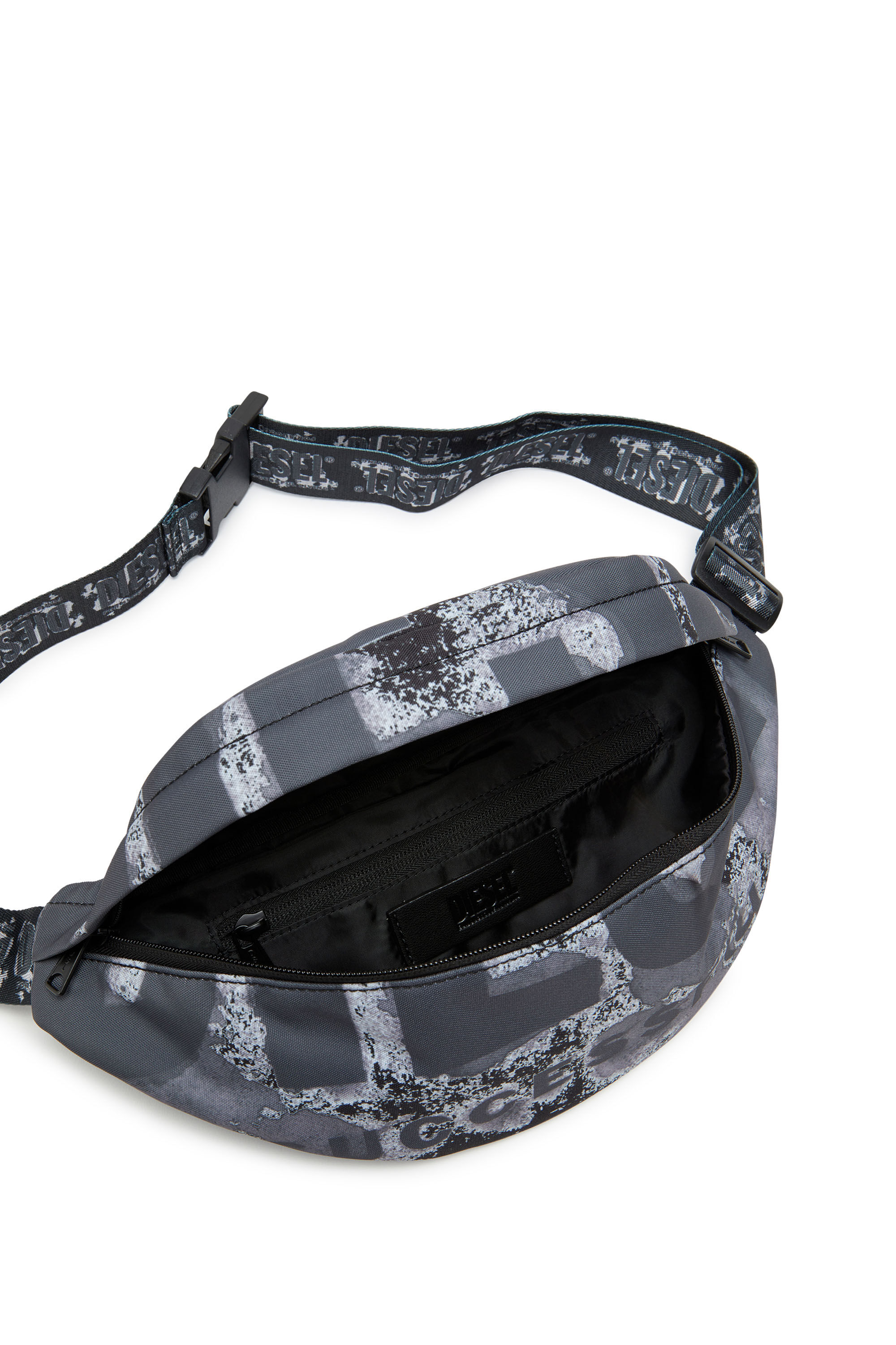 Diesel - RAVE BELTBAG X, Rave-Sac banane avec imprimé logo estompé Homme in Polychrome - 2