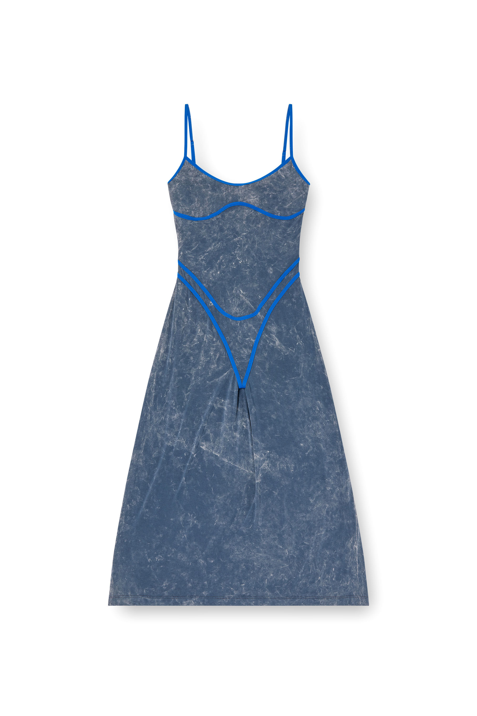 Diesel - D-WOW, Robe à bretelles avec détails effet sous-vêtement Femme in Bleu - 2