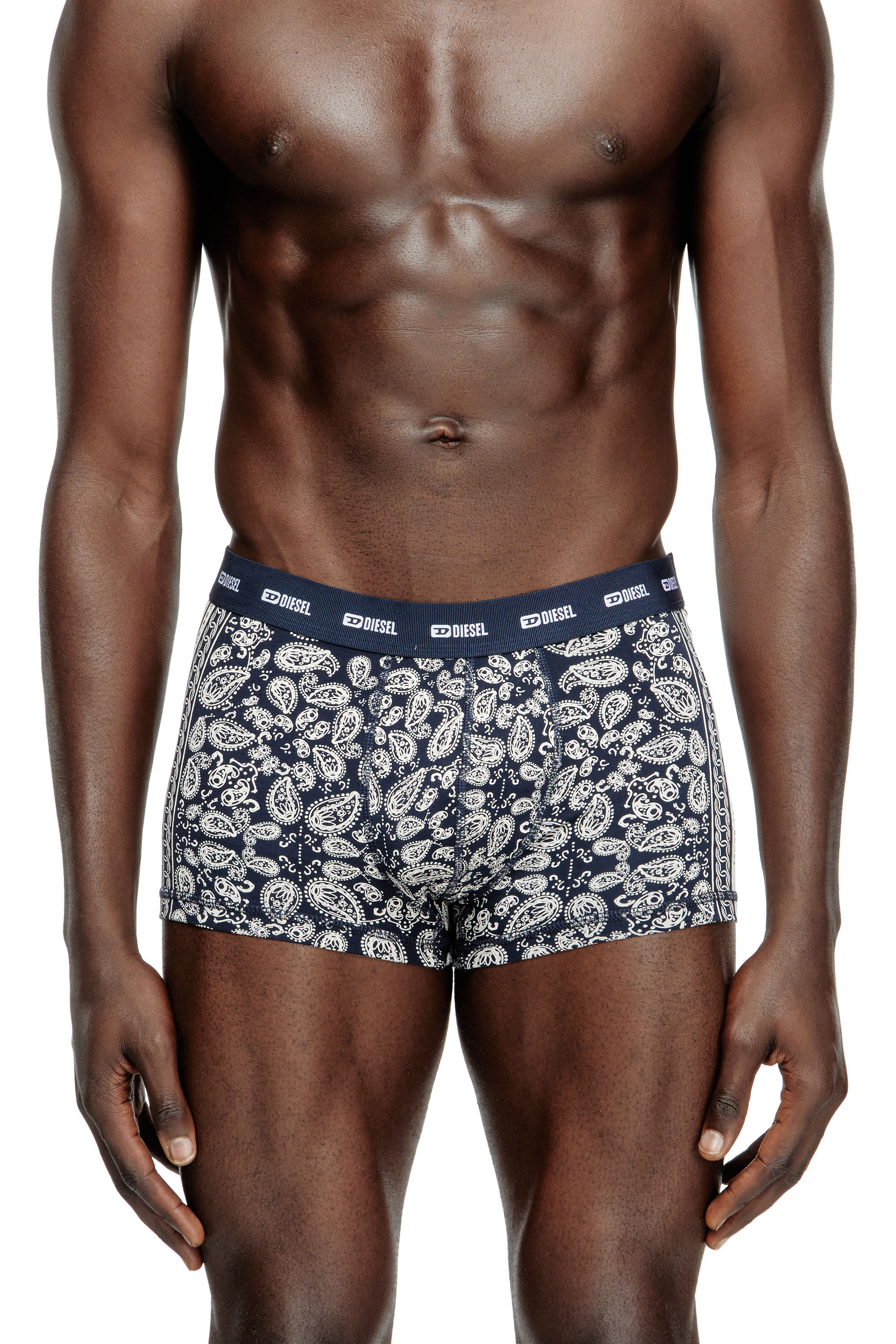 Diesel - DAMIEN-UTLT-3PACK, Male's 3-pack boxer briefs with Bandana print in Blue/White - 1