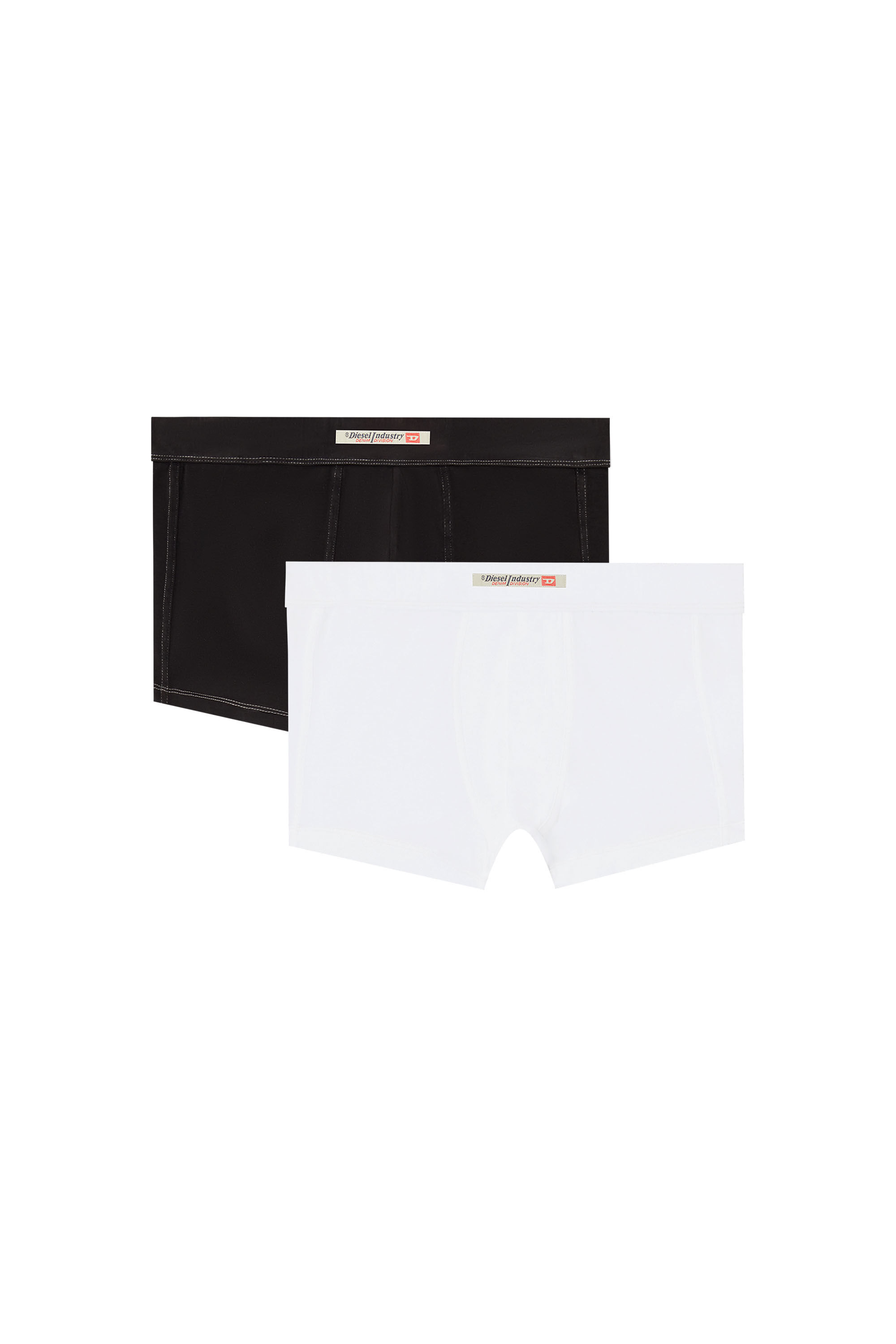 Diesel - DEVON-DNM-2PACK, Male's 2-pack boxer briefs with Diesel Industry flag in White/Black - 4