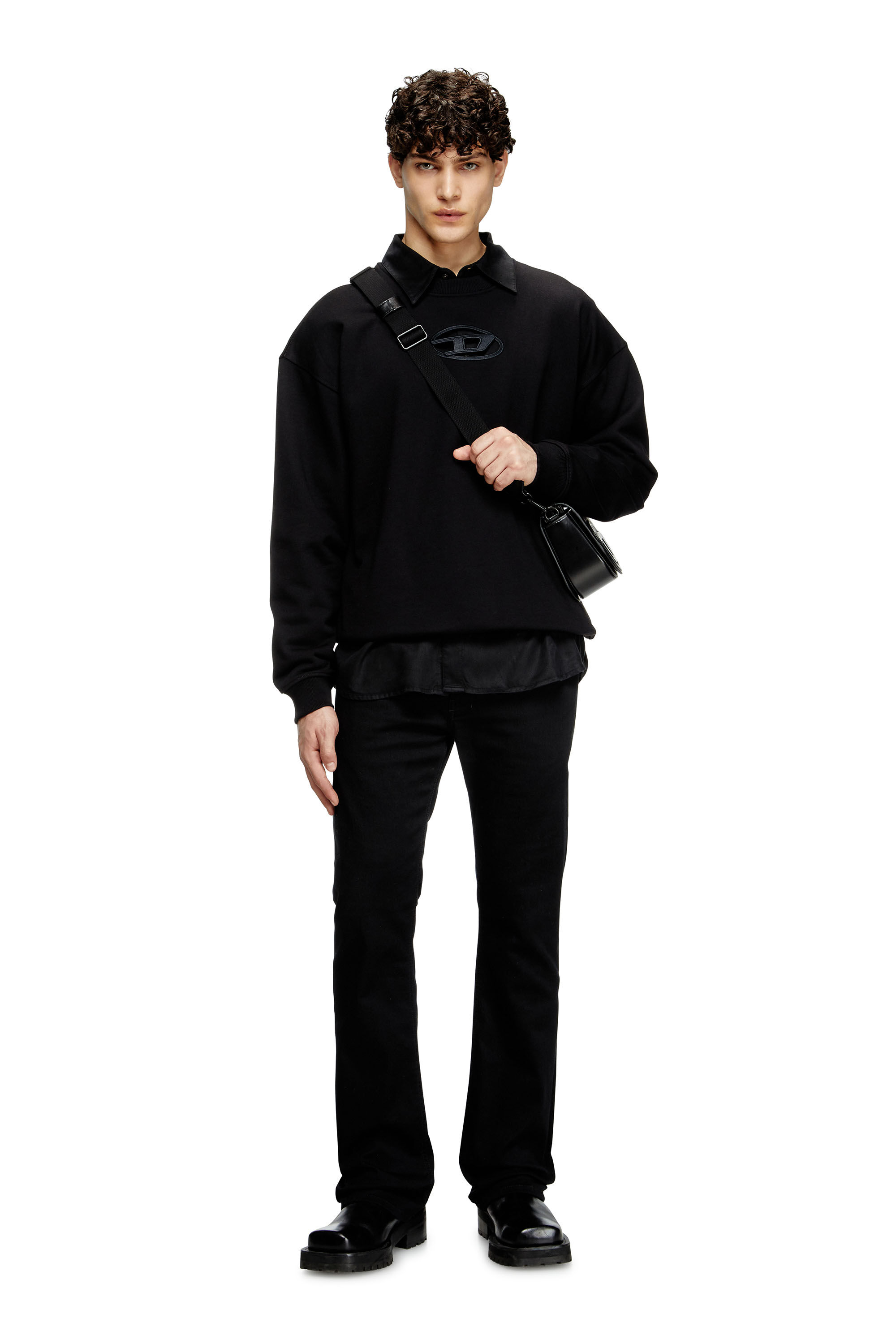 Diesel - S-BOXT-OD, Male's Sweatshirt with cut-out Oval D logo in Black - 1
