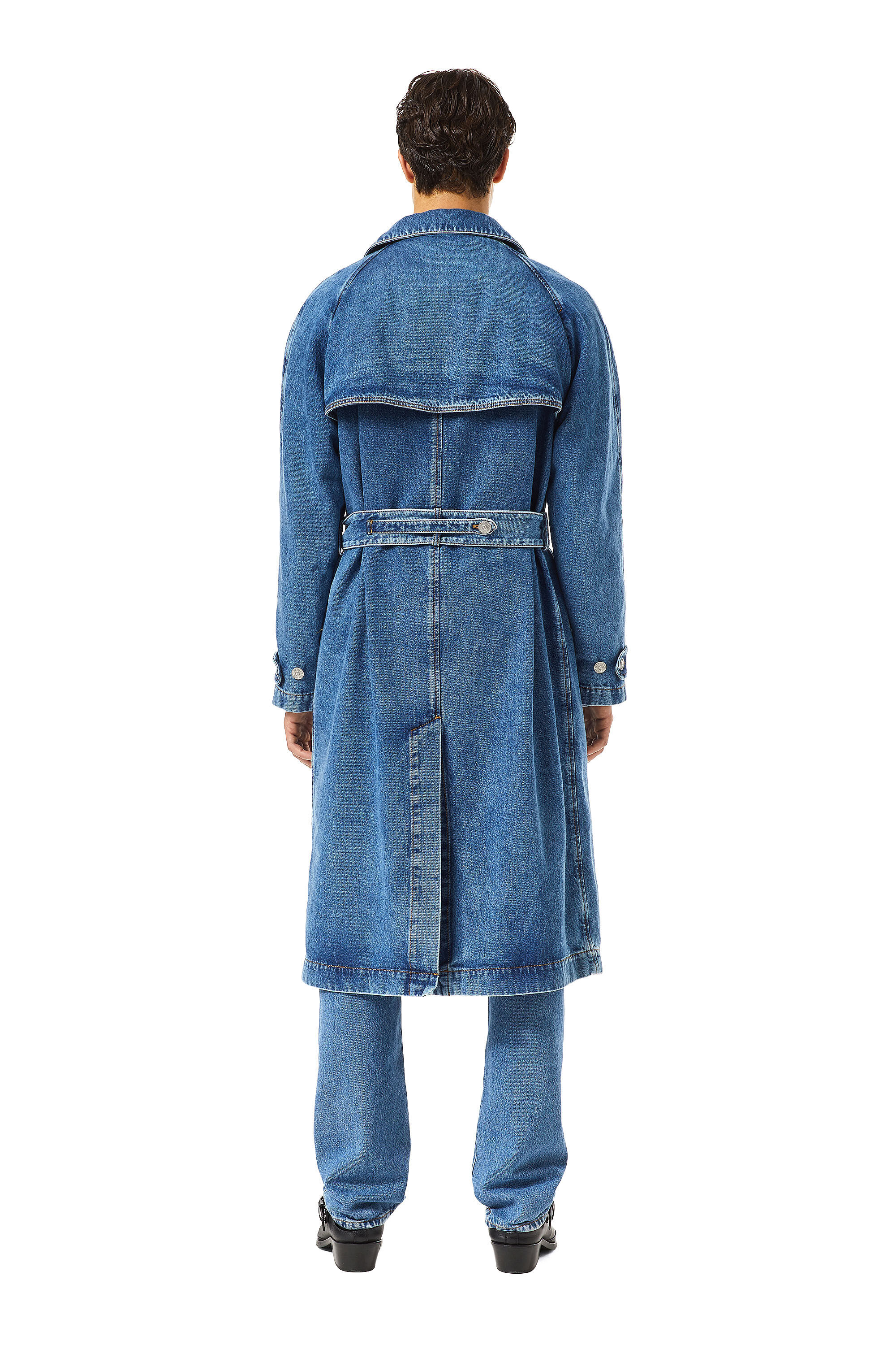 Diesel - D-DELIRIOUS DOUBLE BREASTED TRENCH COAT, Bleu moyen - Image 5