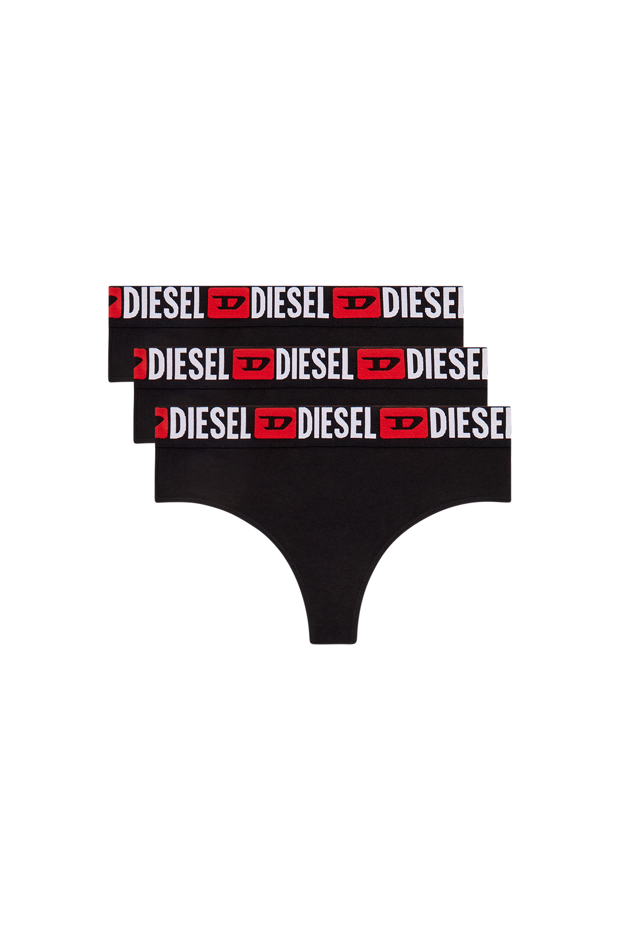 Diesel - UFST-STARS-THREEPACK, Female's 3-pack thongs with logo waist in Black - 4