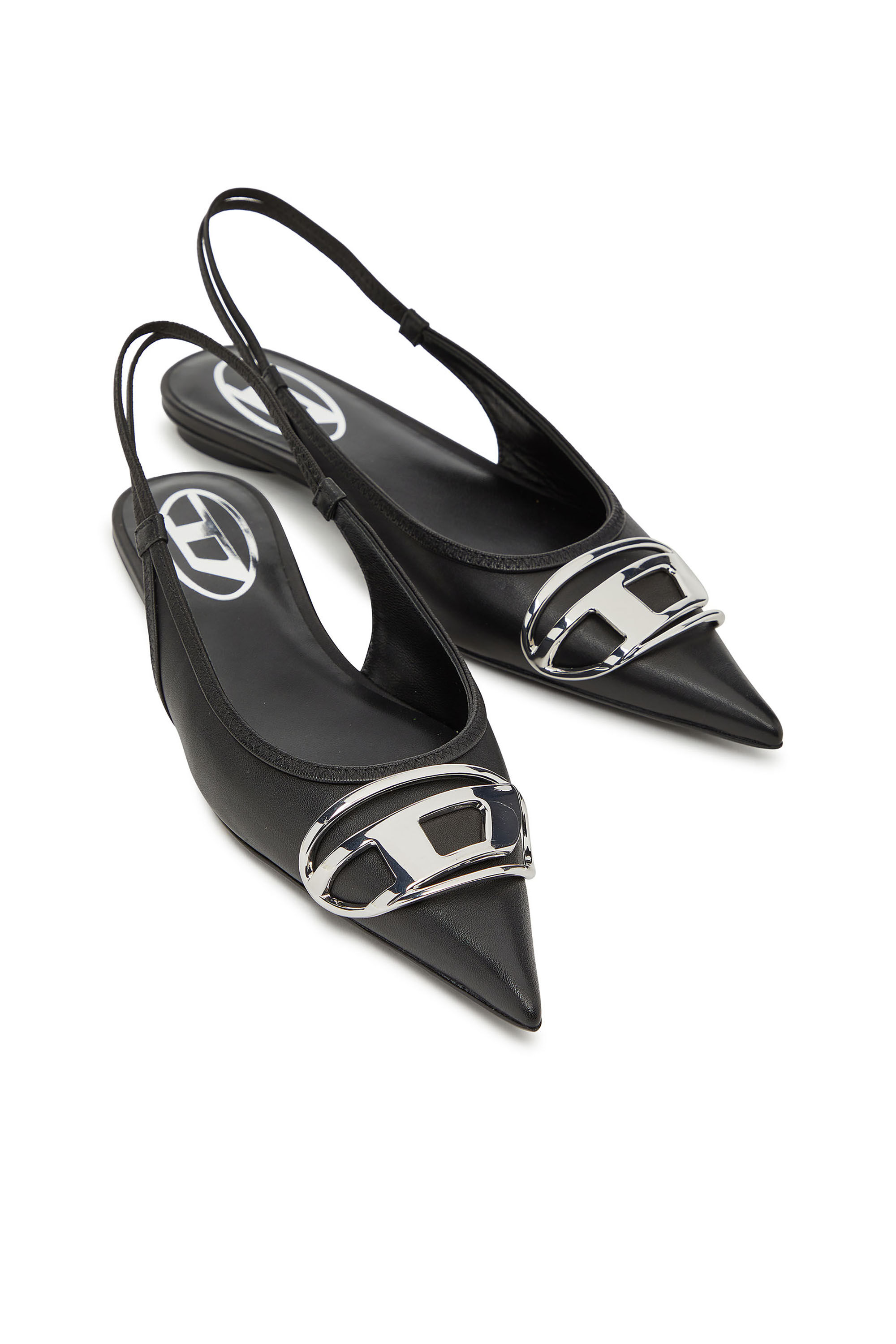 Diesel - D-VENUS SB BAL, Chaussures plates à brides en cuir nappa Femme in Noir - 4