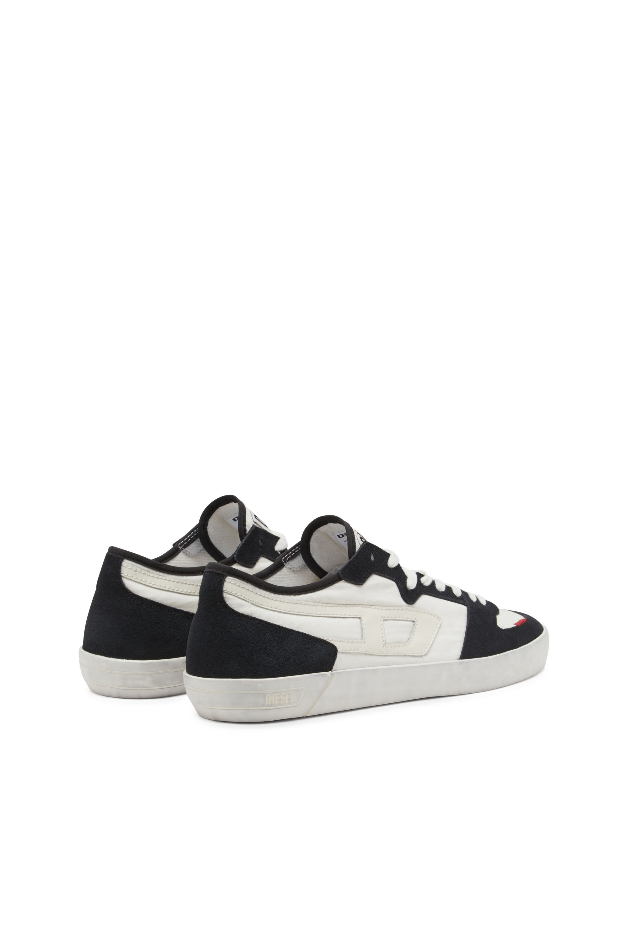 Diesel - S-LEROJI D-1 LOW, Male's S-Leroji D-Sneakers in padded ripstop and suede in Black/White - 3