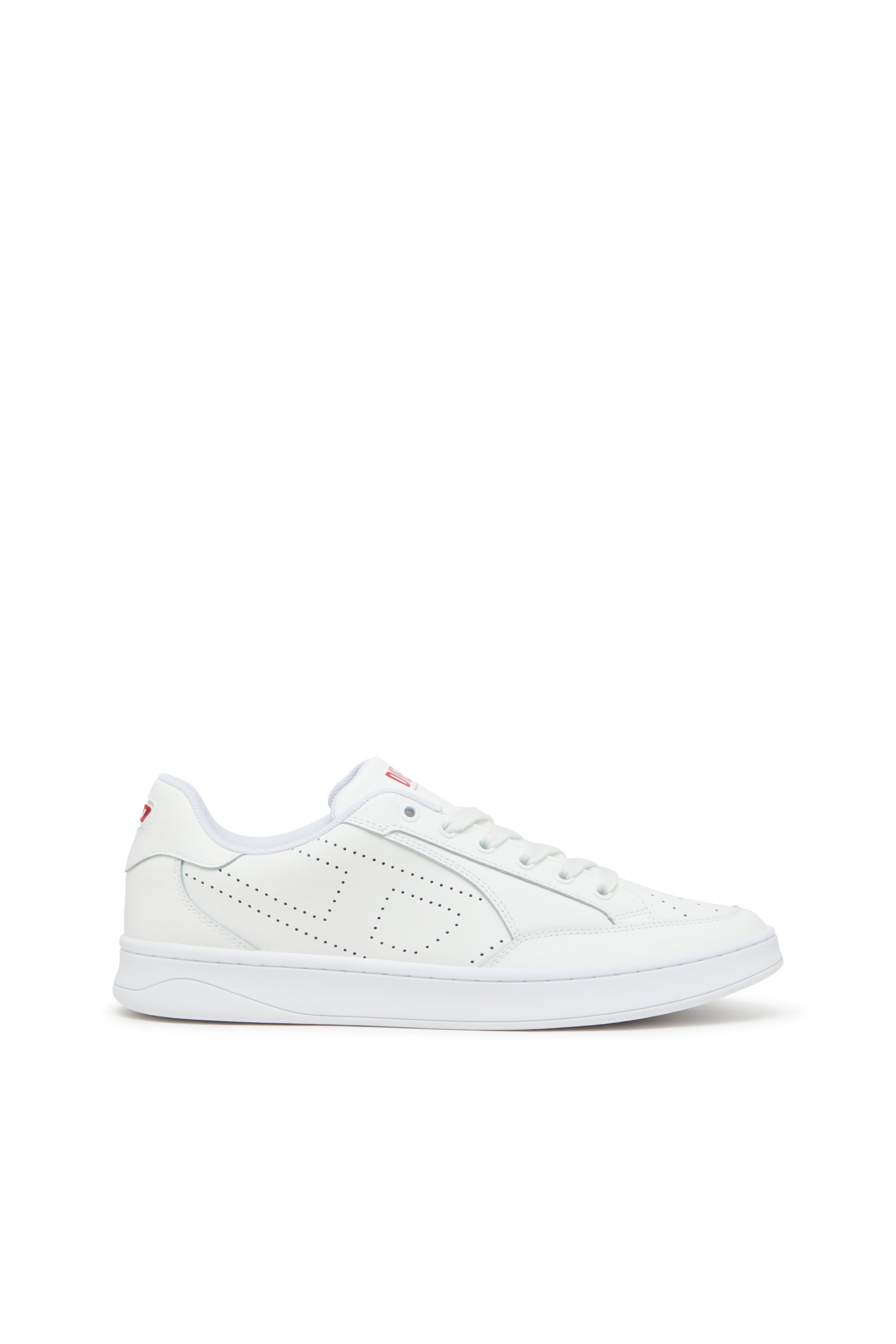 Diesel - S-DAKOTA LOW, Male's S-Dakota-Leather sneakers with perforated logo in White - 1