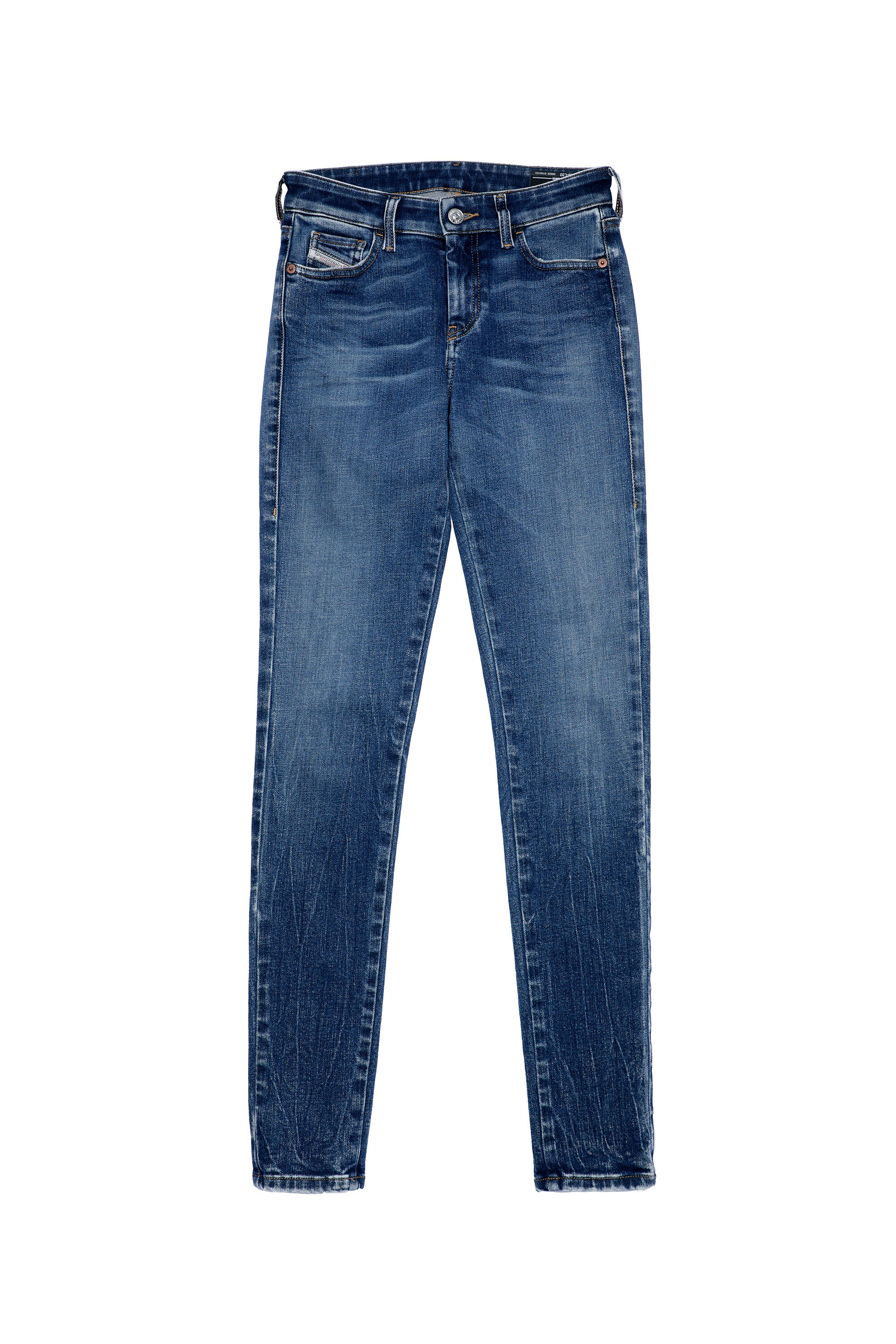 Diesel - 2017 SLANDY 009ZX Super skinny Jeans, Dark Blue - Image 2