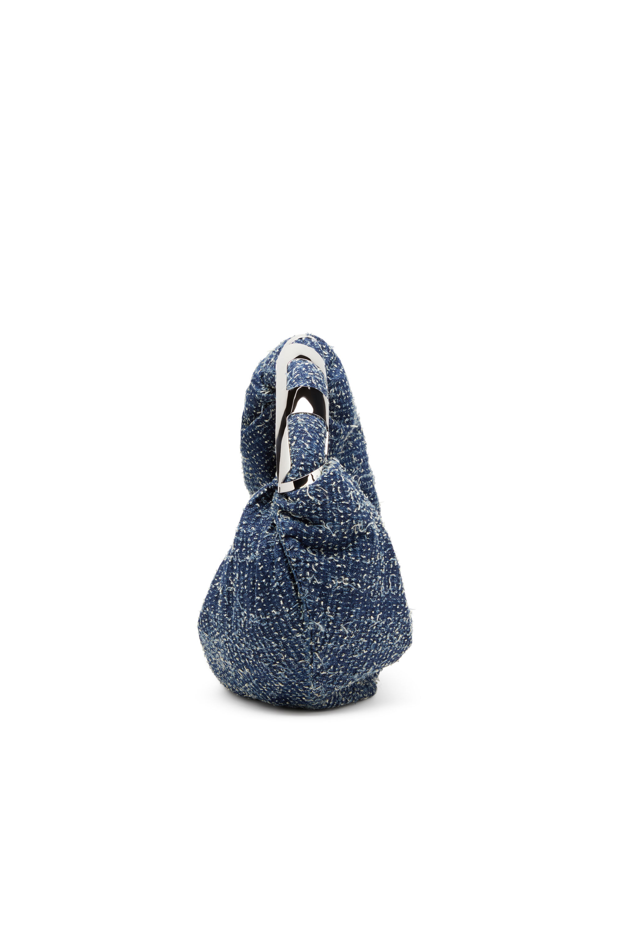 Diesel - GRAB-D HOBO S, Female's Grab-D S-Hobo bag in bouclé denim in Blue - 4