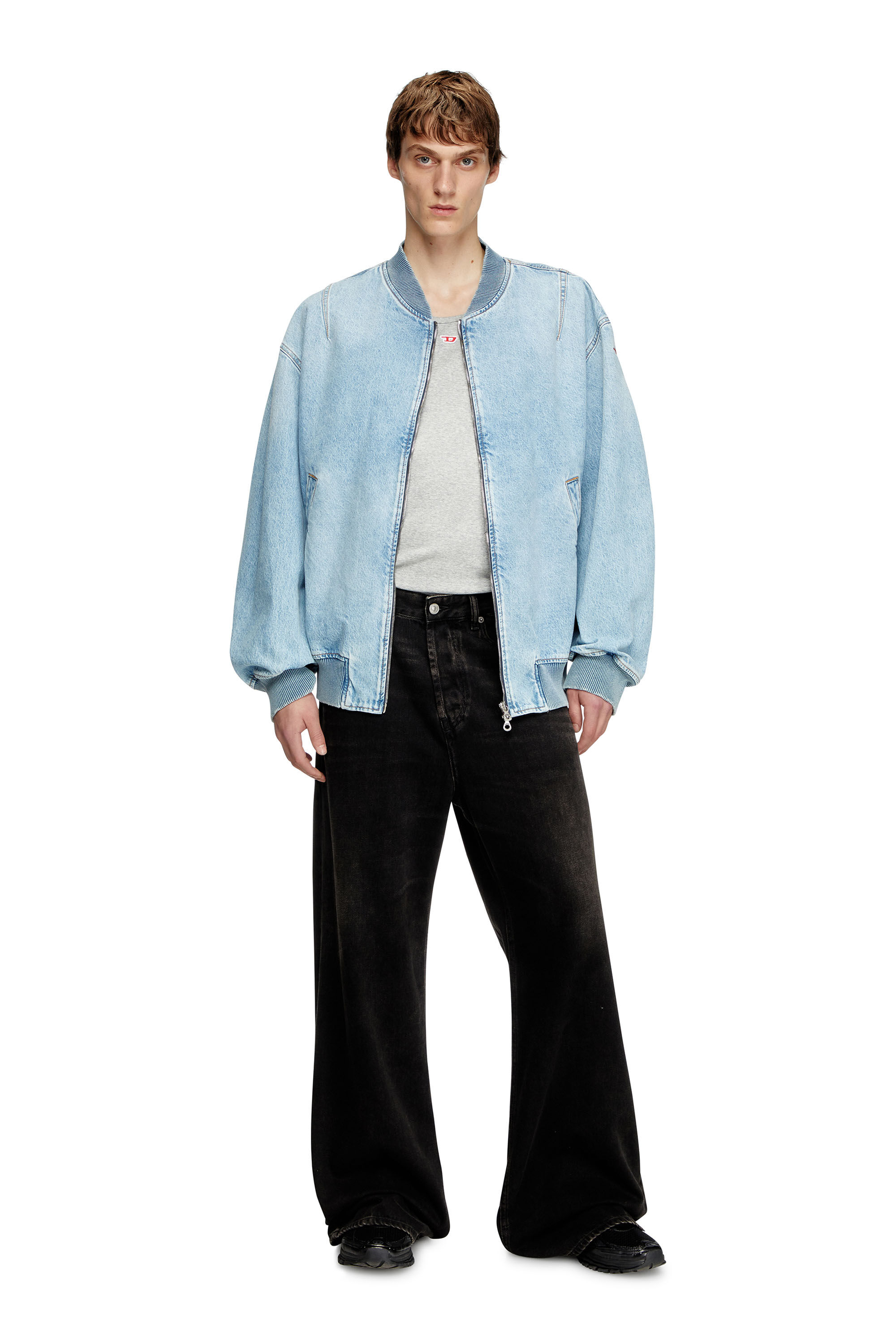 Diesel - D-VINZ, Male's Bomber jacket in denim in Light Blue - 1