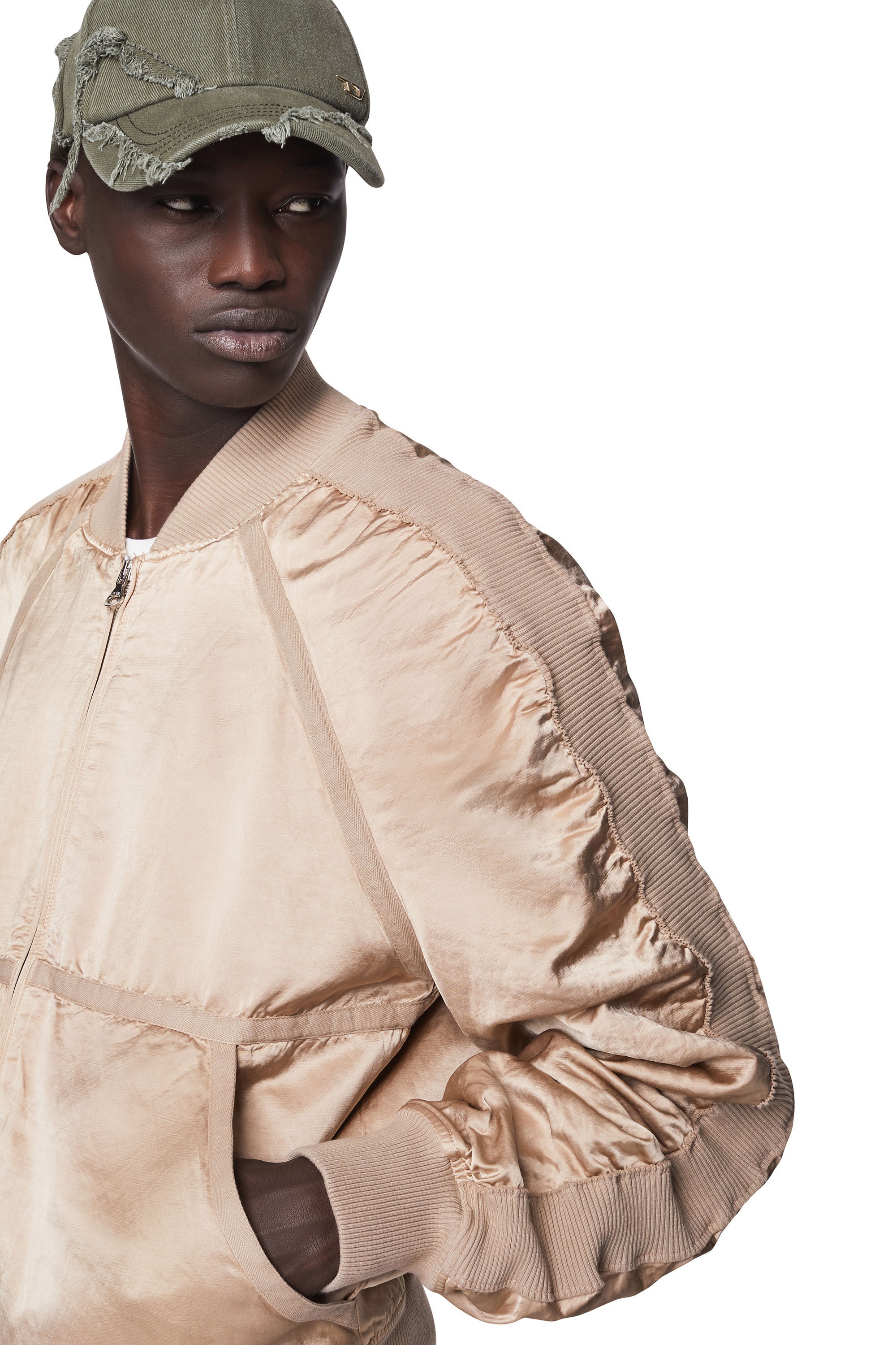 Diesel satin mix bomber jacket online