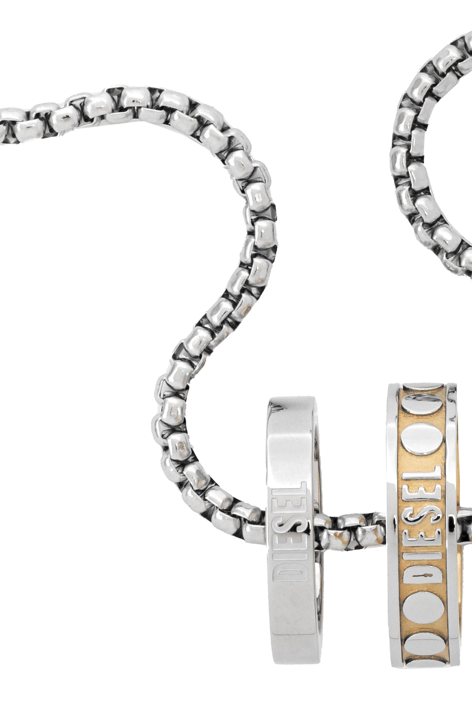 Diesel - DX1233, Male's Two-Tone Stainless Steel Double Pendant Necklace in Silver - 1