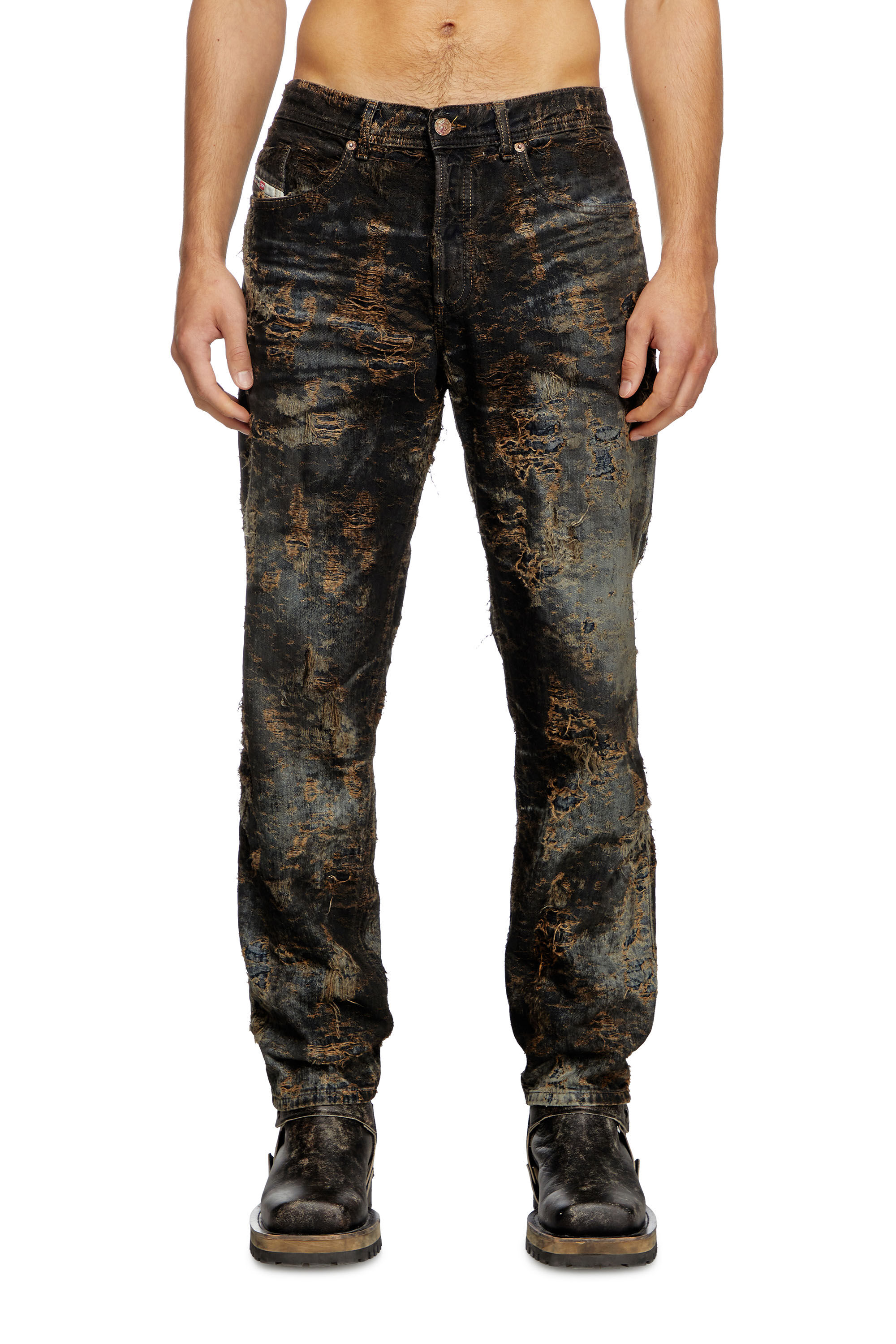 Diesel - Regular Jeans 2023 D-Finitive 0ABCW Homme, Noir/Gris foncé - Image 3