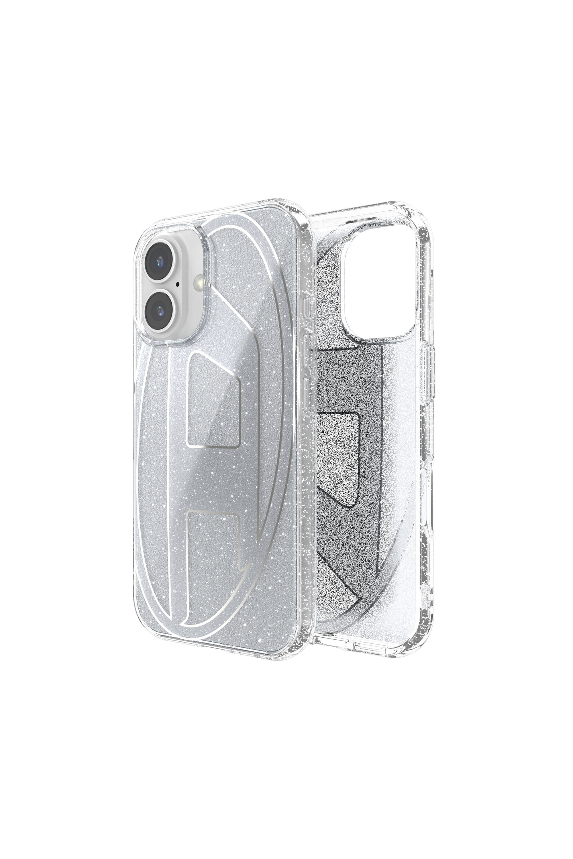 Diesel - 60151 AOP CASE, Coque pailletée pour iP 16 Mixte in Gris argenté - 1
