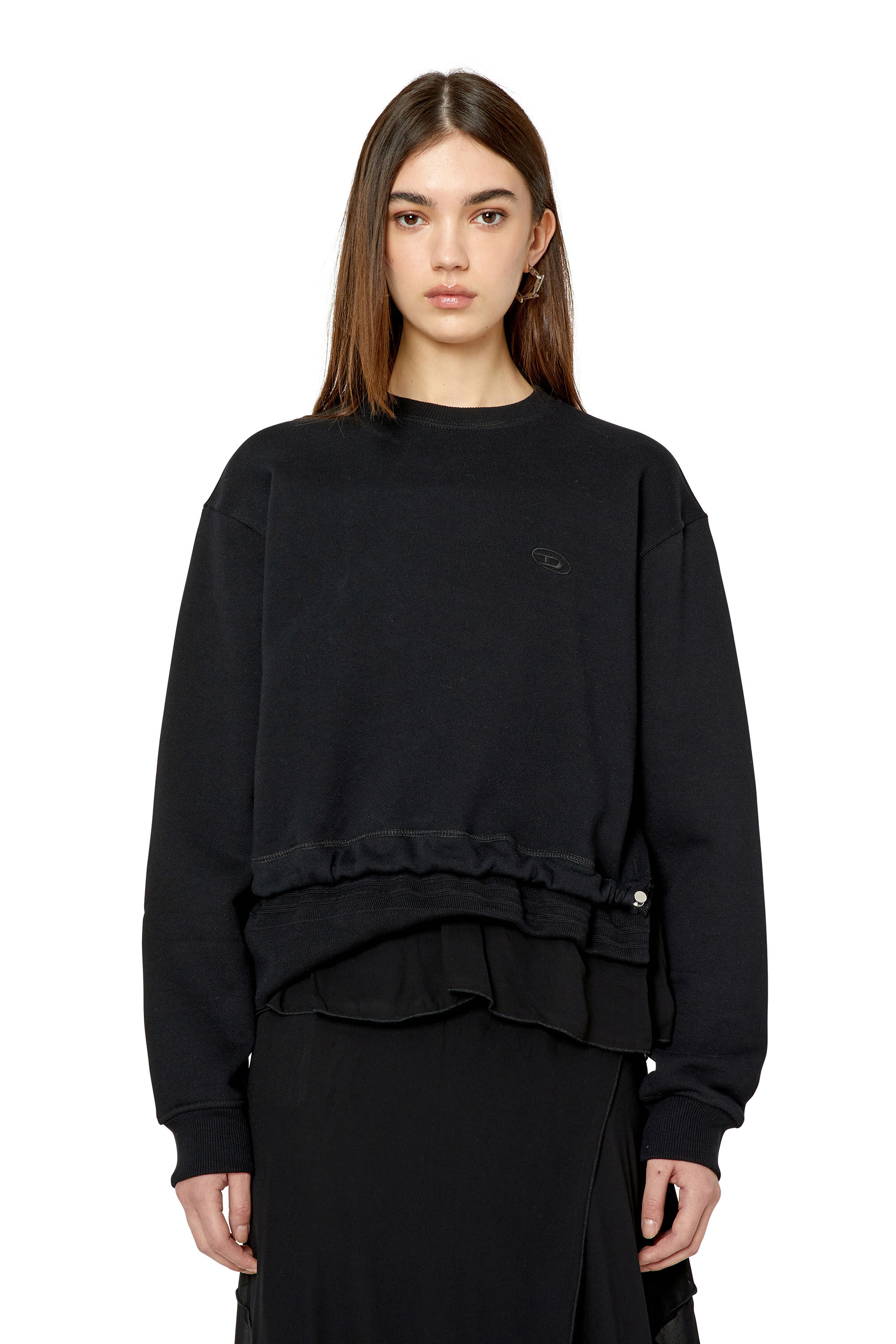 F ROLLIES Woman Sweatshirt with layered drawstring hem Diesel