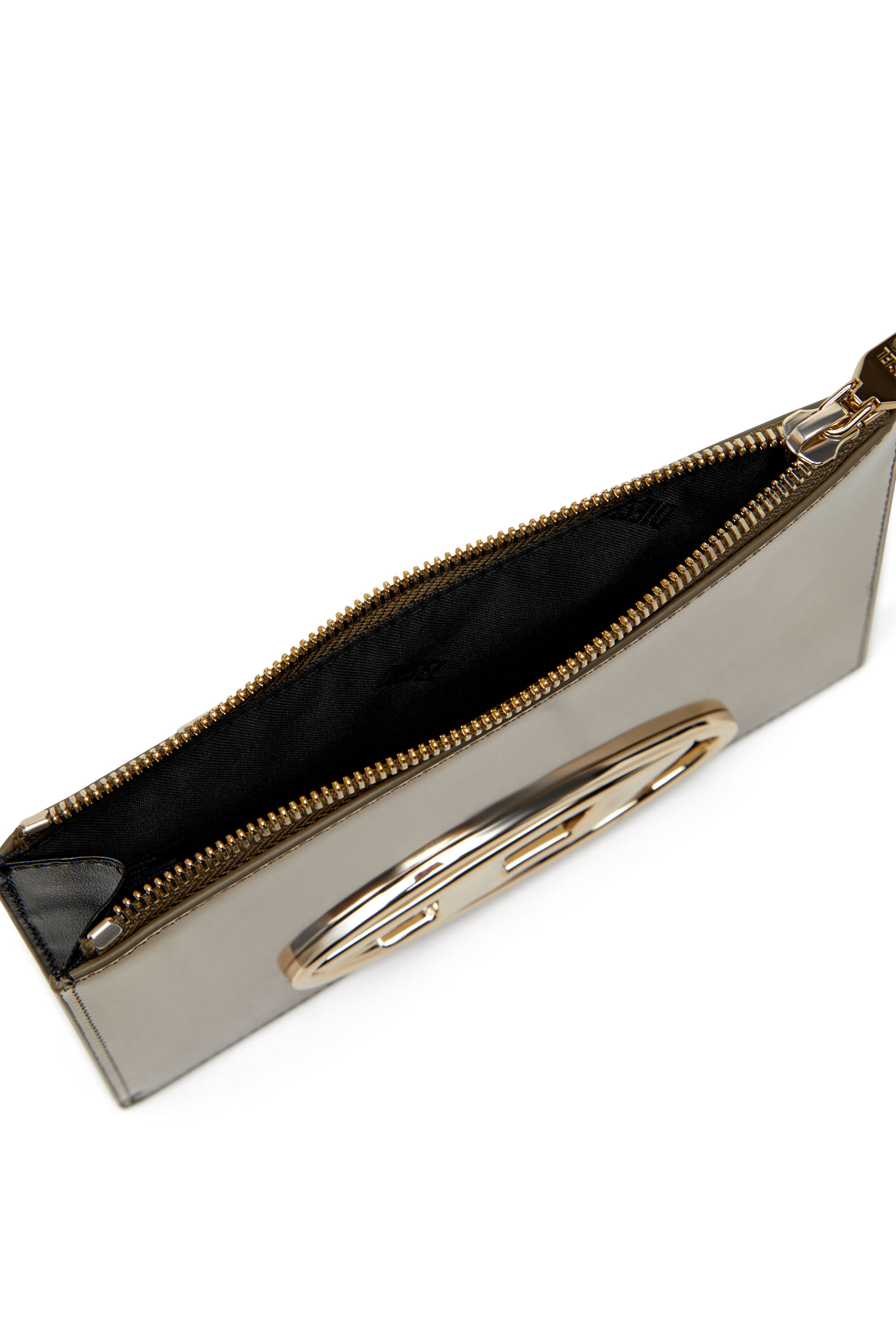 Diesel - 1DR POUCH III, Pochette zippée en cuir effet miroir Mixte in Marron - 4