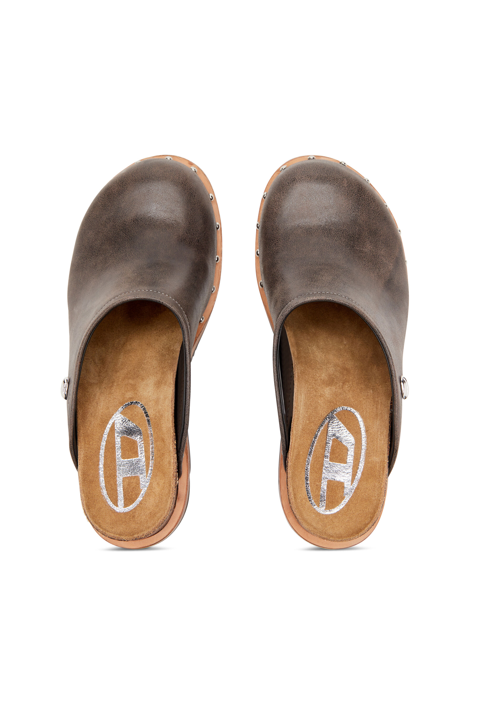 Diesel - D-WOODSTOCK ML CLOG W, Female's D-Woodstock-Studded leather mules in Dark Brown - 4