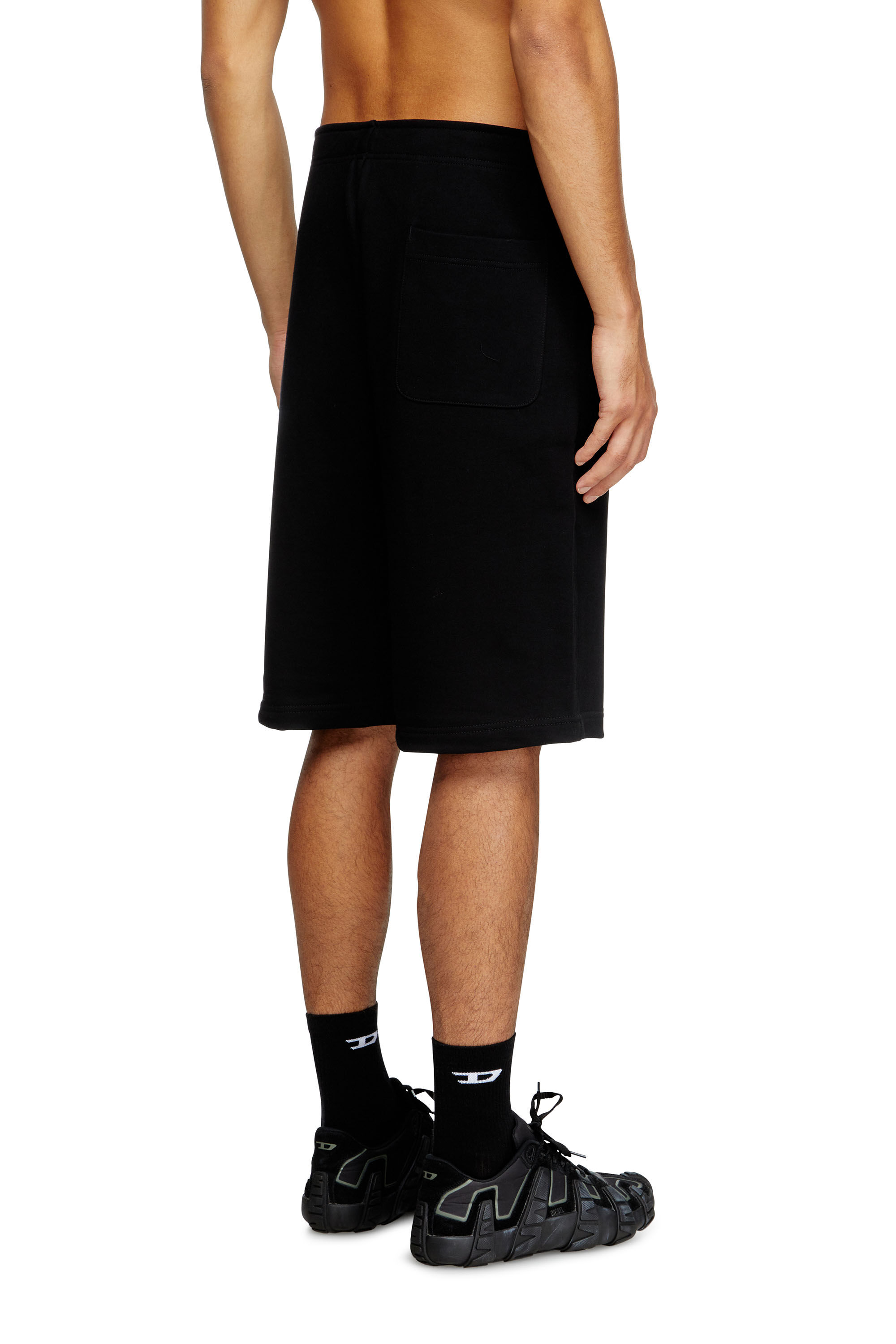 Diesel - P-MARSHY-OD, Male's Sweat shorts with injection molded logo in Black - 4